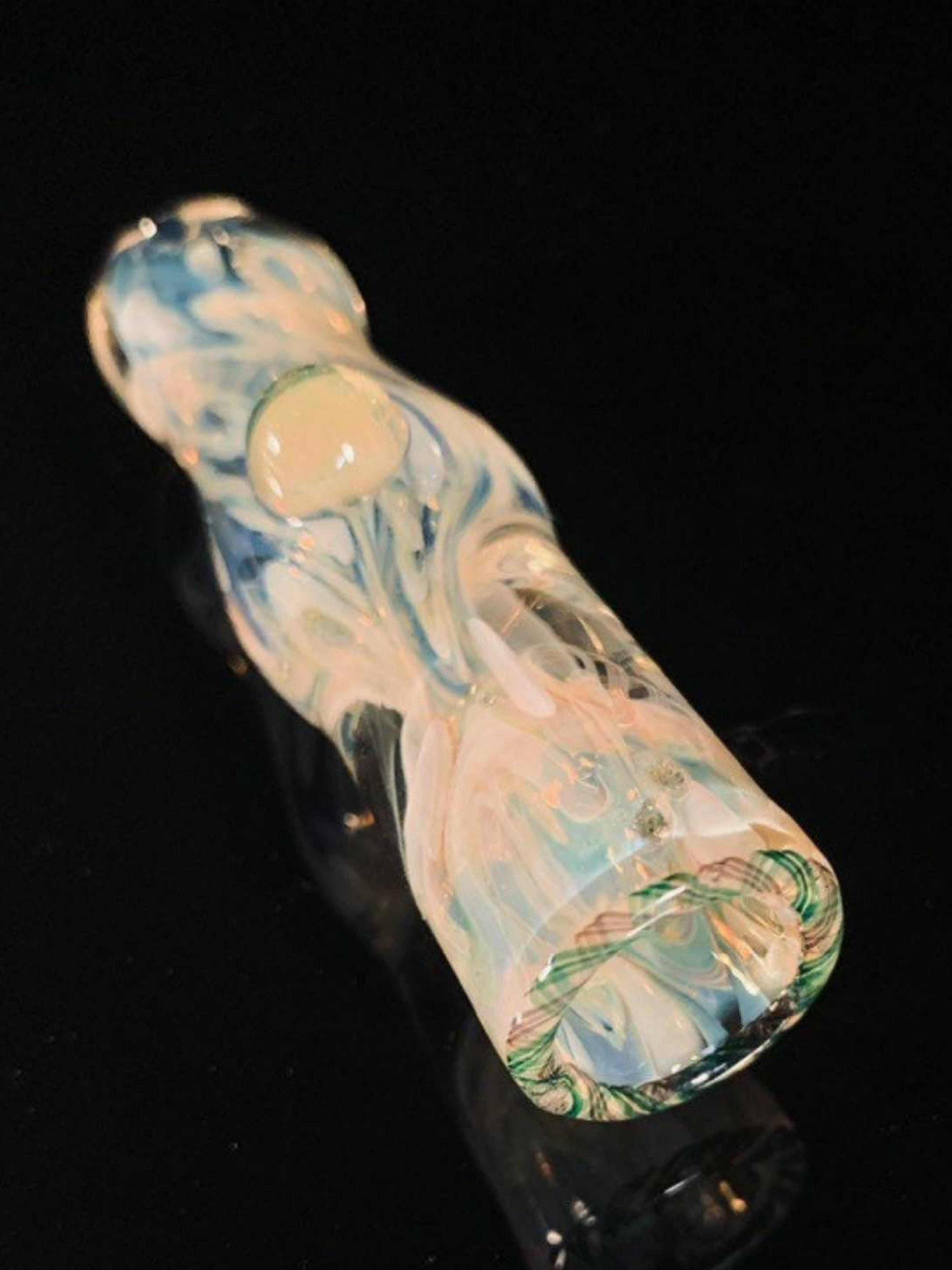Preview pic of SynthesisGlass New UV Reactive Inside-out Glass Pipe Chillum Never Used