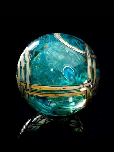 Preview pic of 🔮 "Blue Dreamweaver" Marble by @oddballglass – 58mm of Pure Depth! 🔮