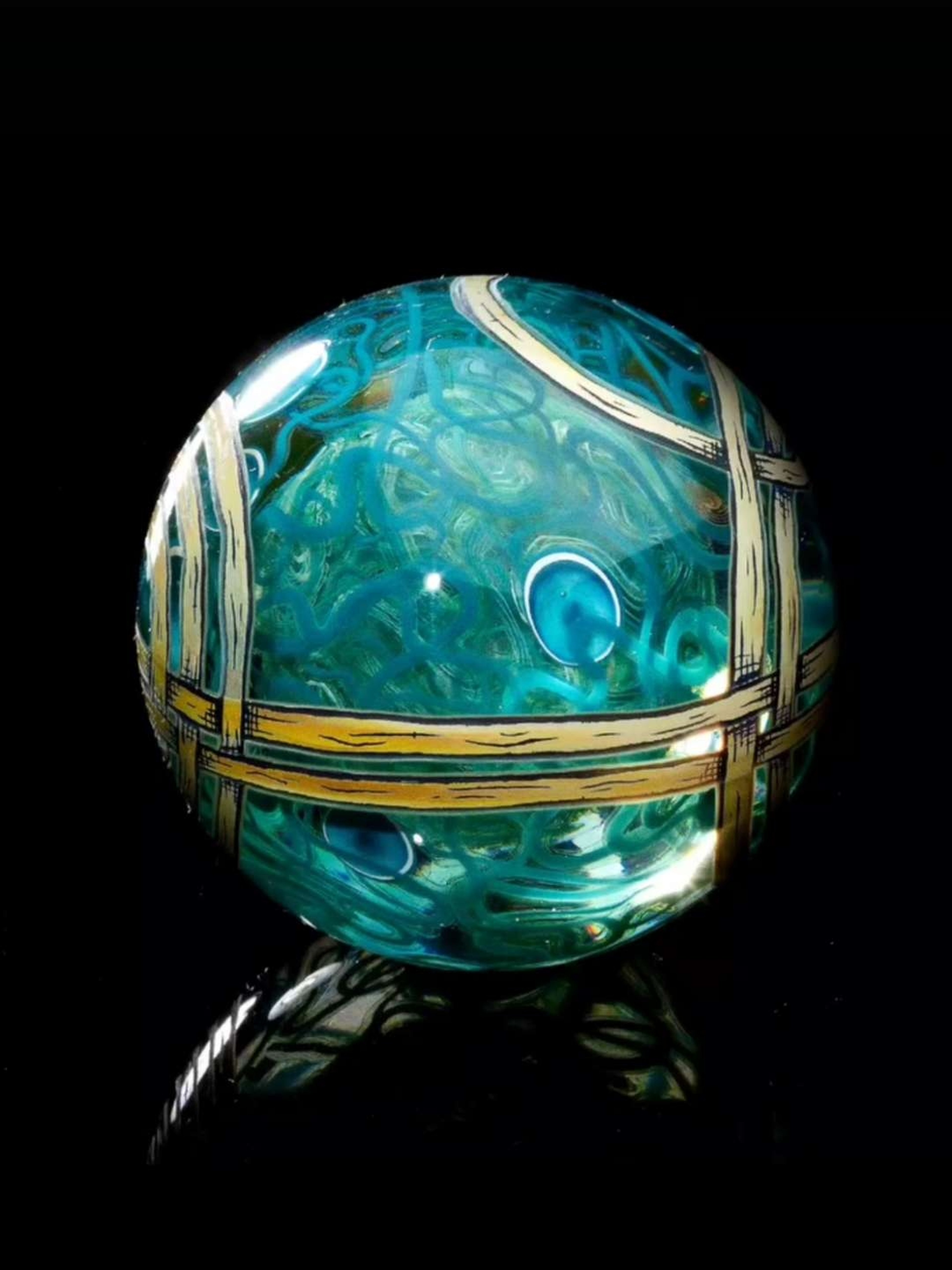 Preview pic of 🔮 "Blue Dreamweaver" Marble by @oddballglass – 58mm of Pure Depth! 🔮