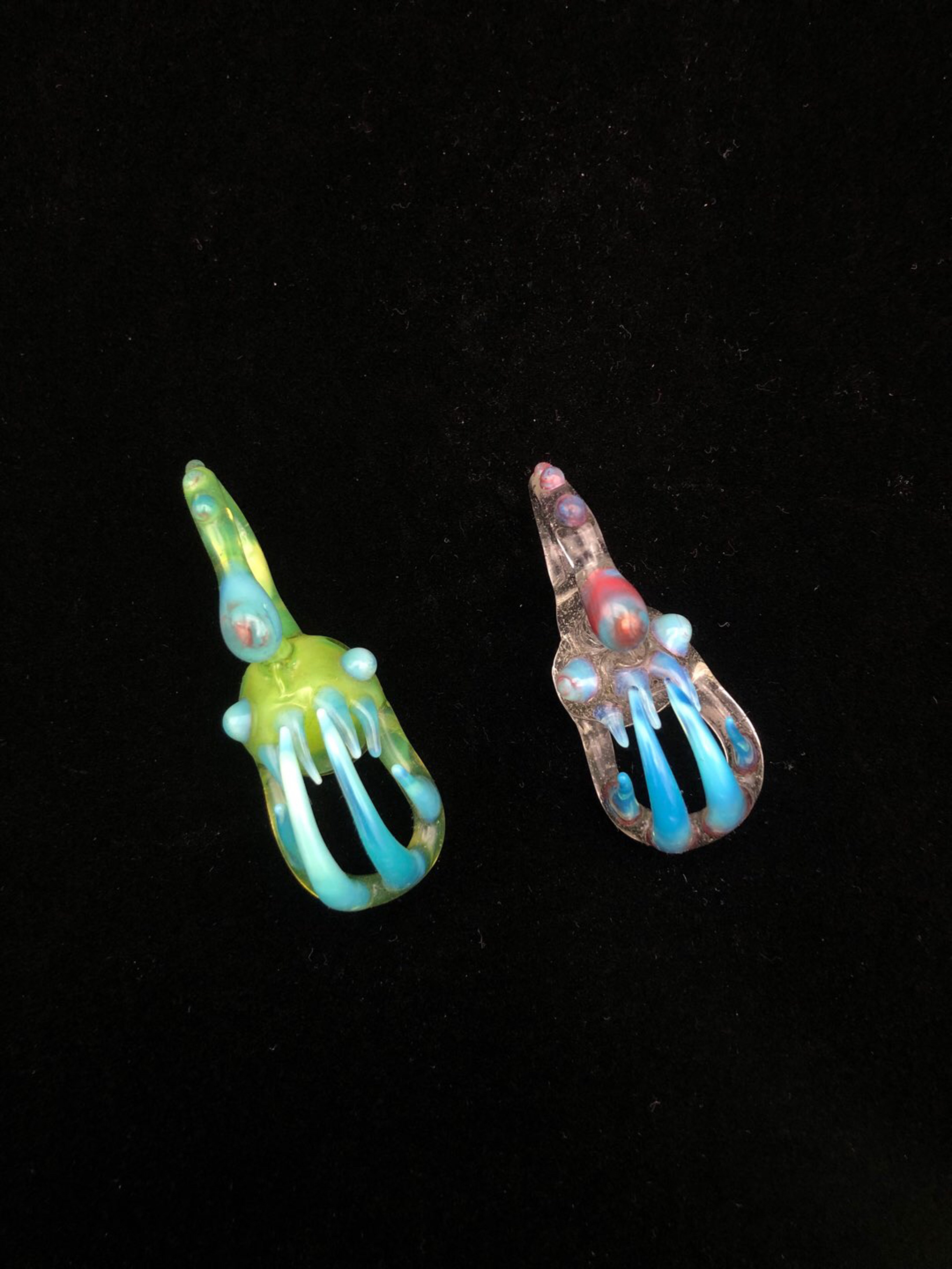 UV Illuminati & Luna Blue Sea Slyme Anglerfish Pendant Bundle by Skull Kid Glass image 0