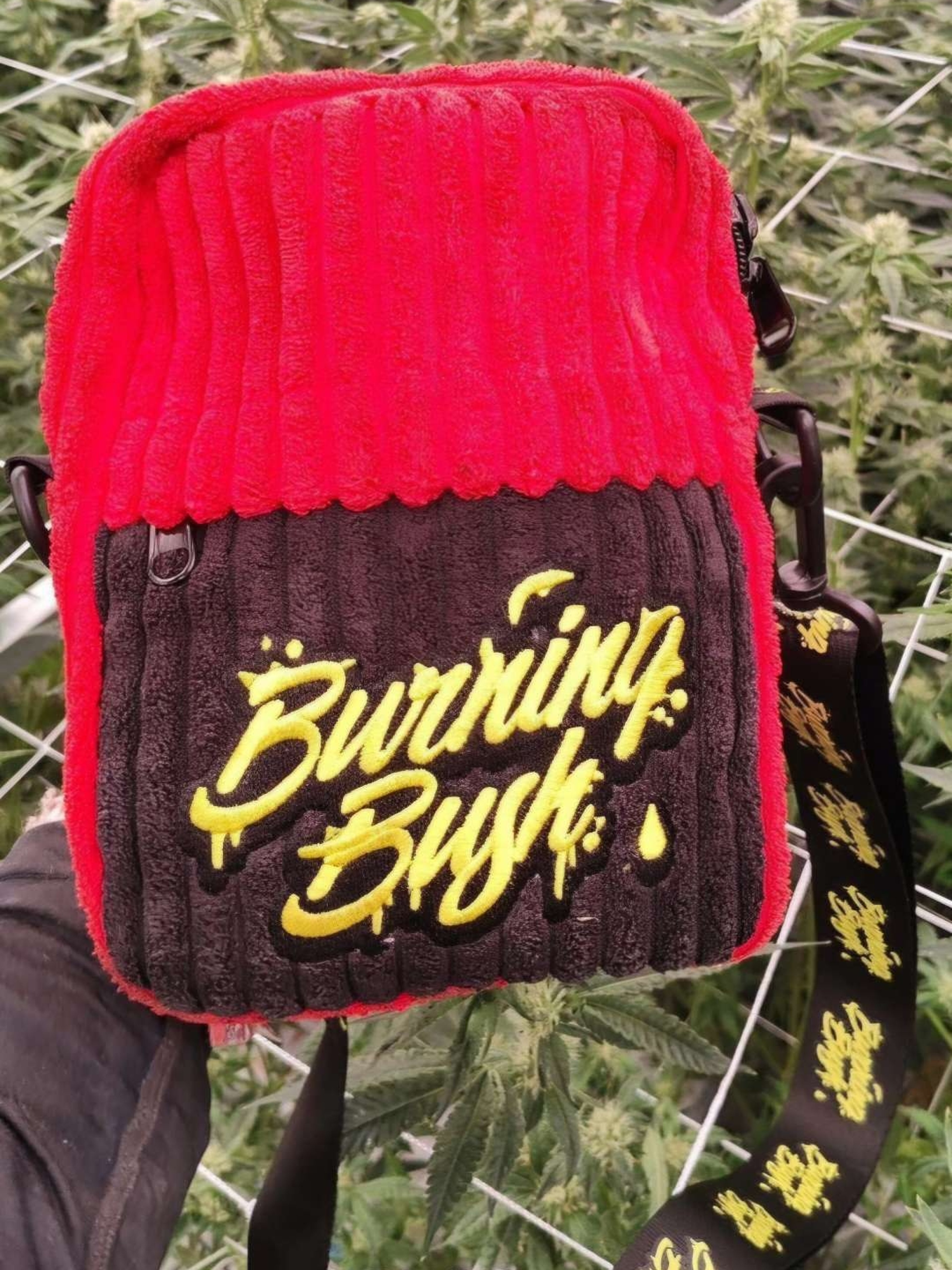Preview pic of Embroidered Sling Bag Red/Black