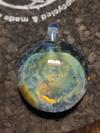 Preview pic of Silver and cobalt coilpot Pendant