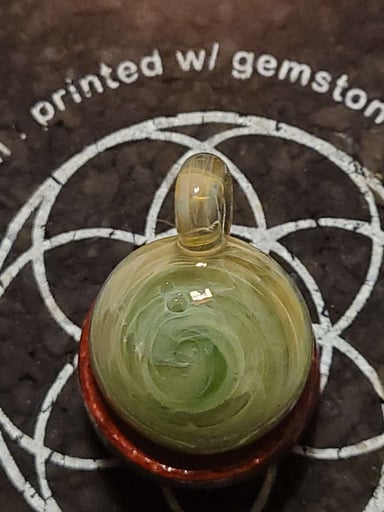 Preview pic of Silver and Green DoubleSided Pendant