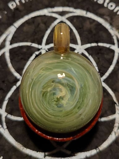 Preview pic of Silver and Green DoubleSided Pendant #2