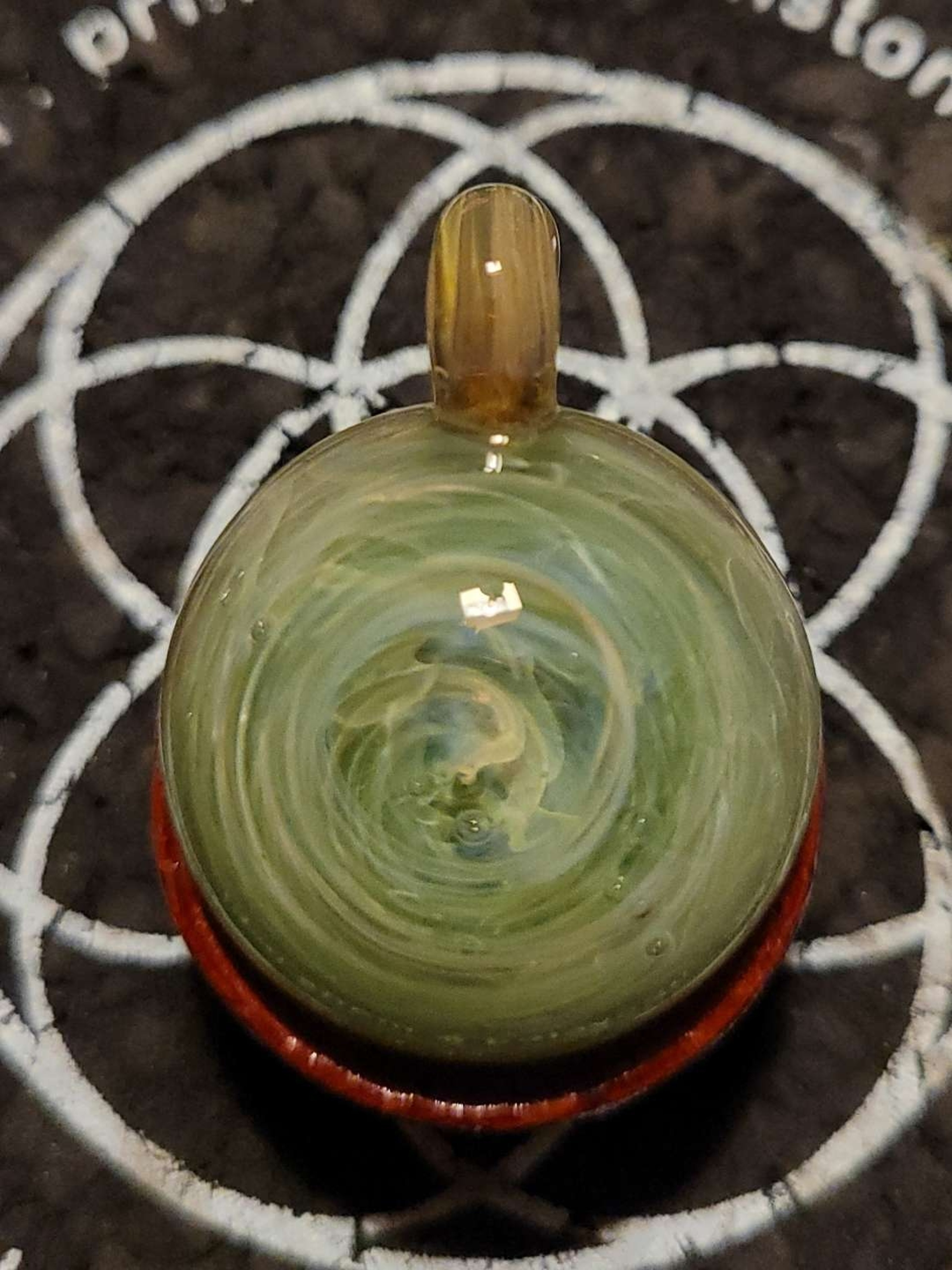 Silver and Green DoubleSided Pendant #2 image 0