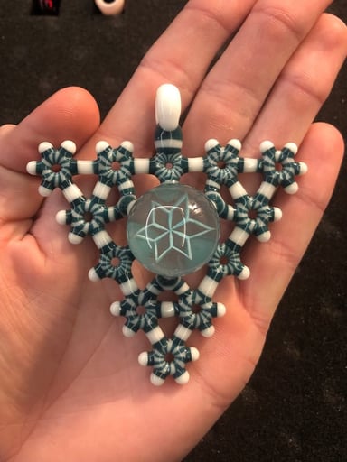 Preview pic of Kajaglass x chakaglass 12hole triangle pendant