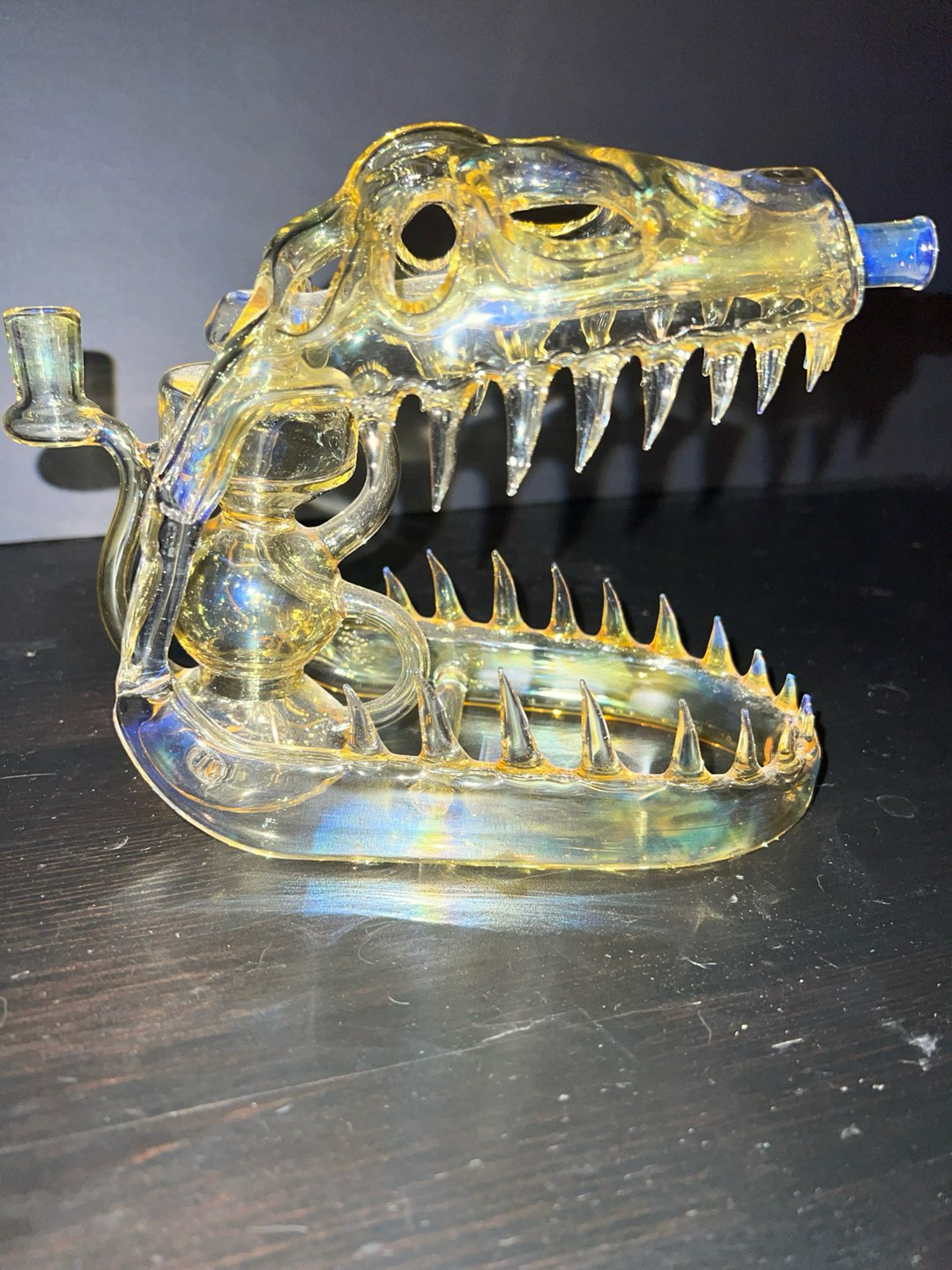 Preview pic of Full silver Fumed crocodile skull