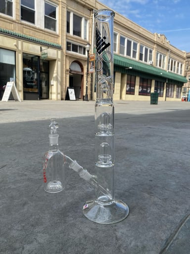 Preview pic of Liquid Sci-Glass 22.5” Triple Perc Bong + Ashcatcher