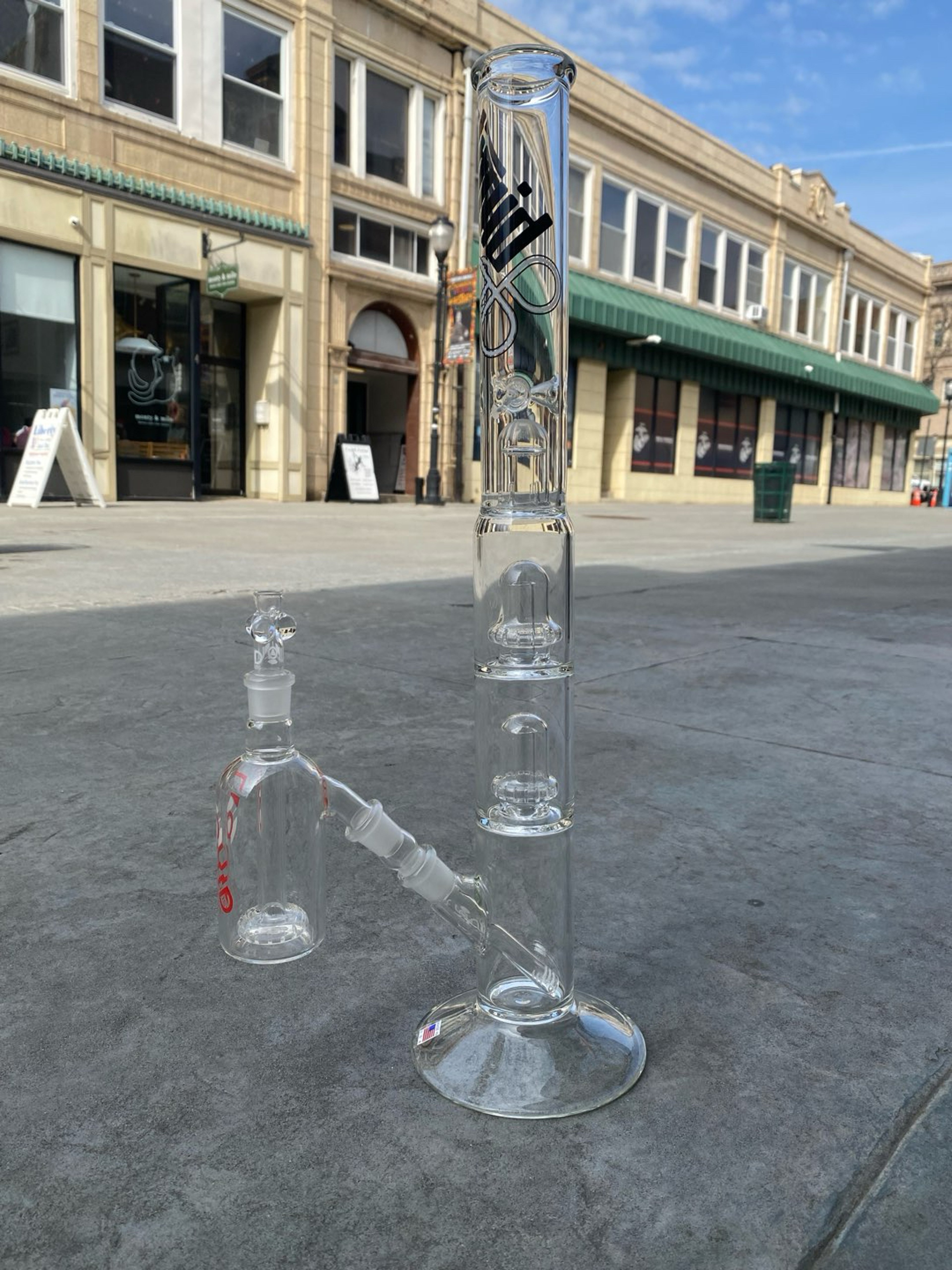 Preview pic of Liquid Sci-Glass 22.5” Triple Perc Bong + Ashcatcher