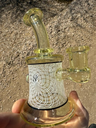 Preview pic of Serum & White Retti w/ Opal Daveman Glass