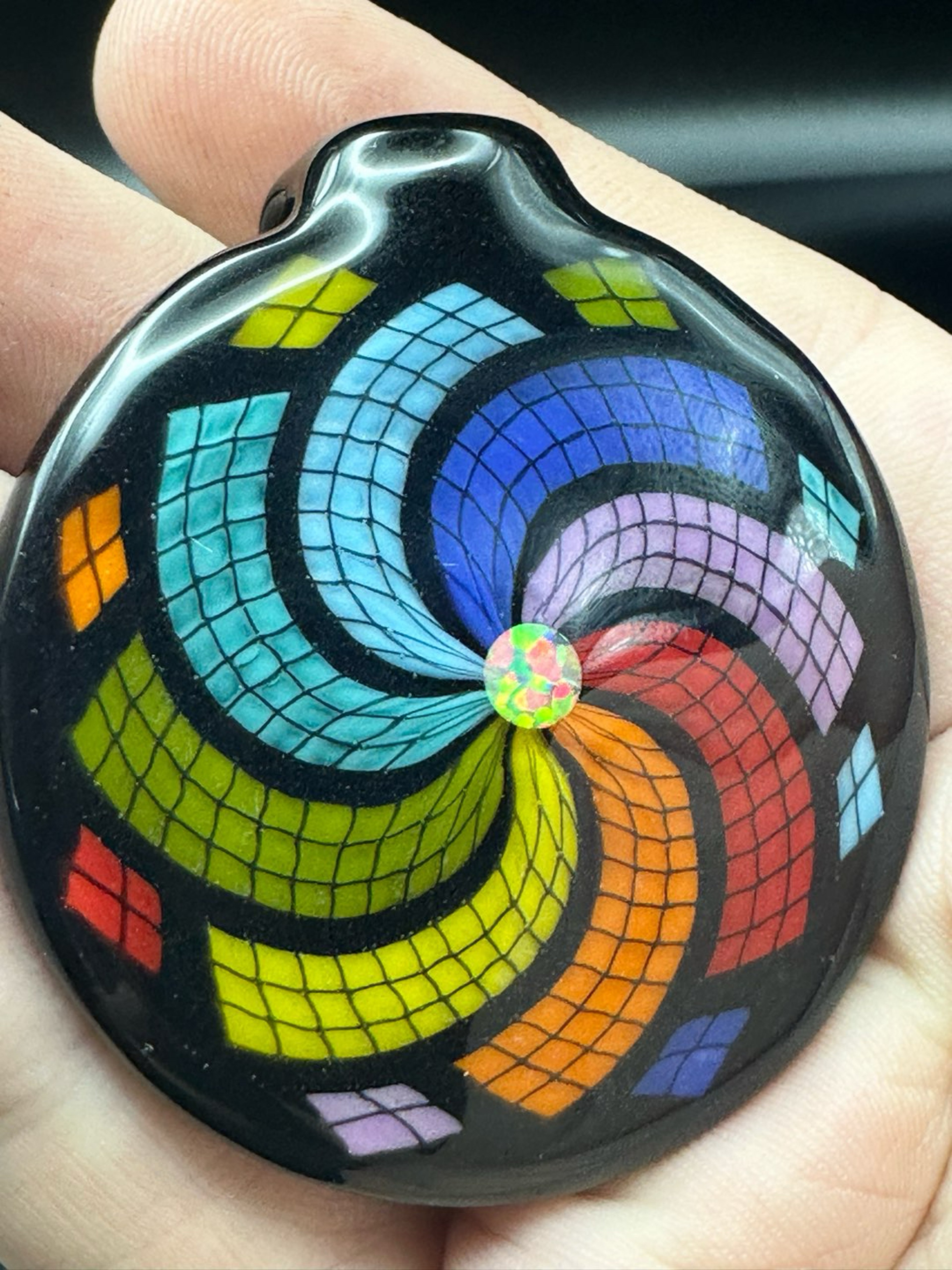 Preview pic of Lagrone Dark Rainbow Swirl Filla Pendy