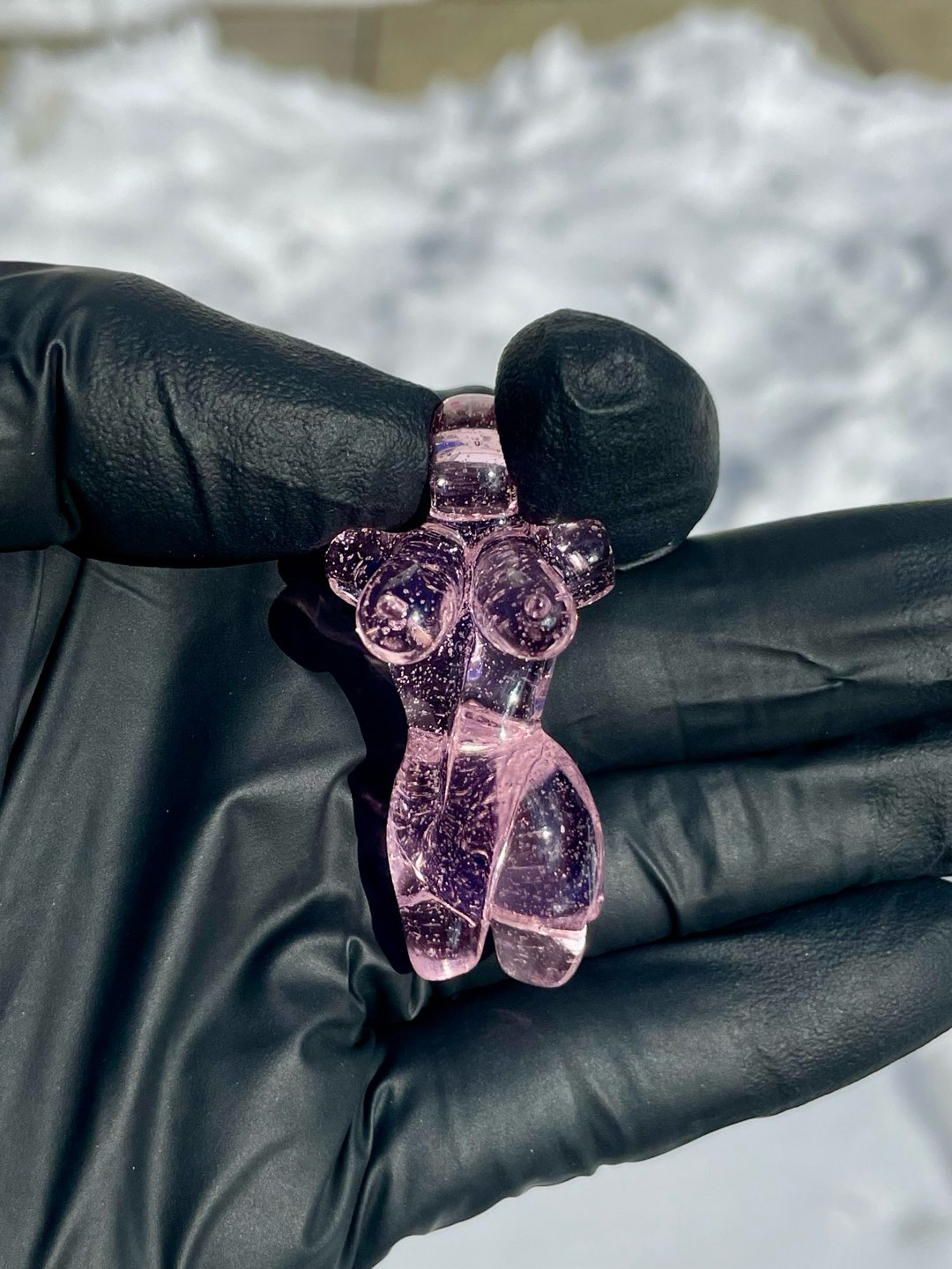 Preview pic of Pink lollipop mini babe pendant dom greco glass