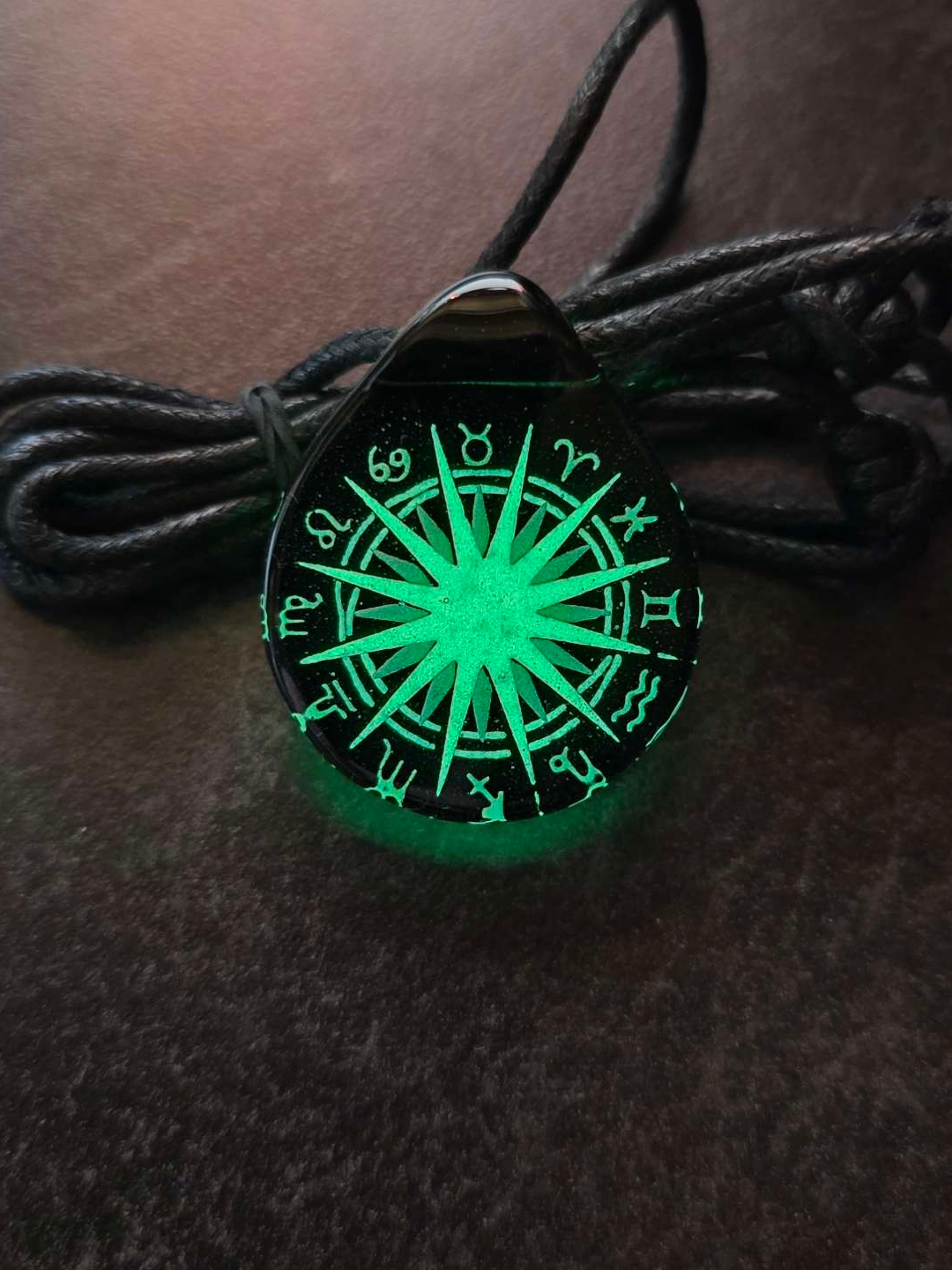 Preview pic of Seconds Zodiac Wheel Astrology Sign Layered Glow Pendant