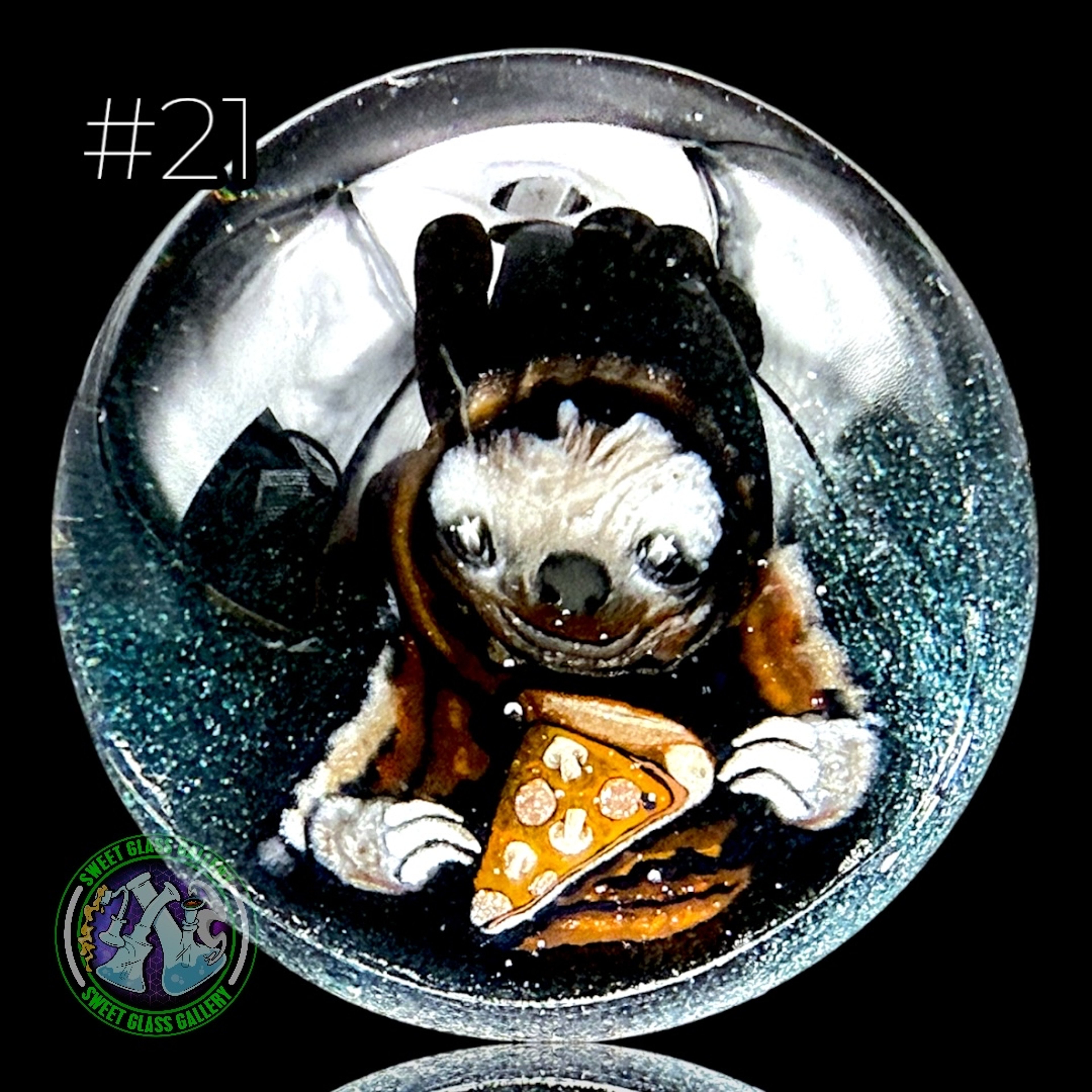 Keys Glass - Marble #21 - Sloth Pizza image 0