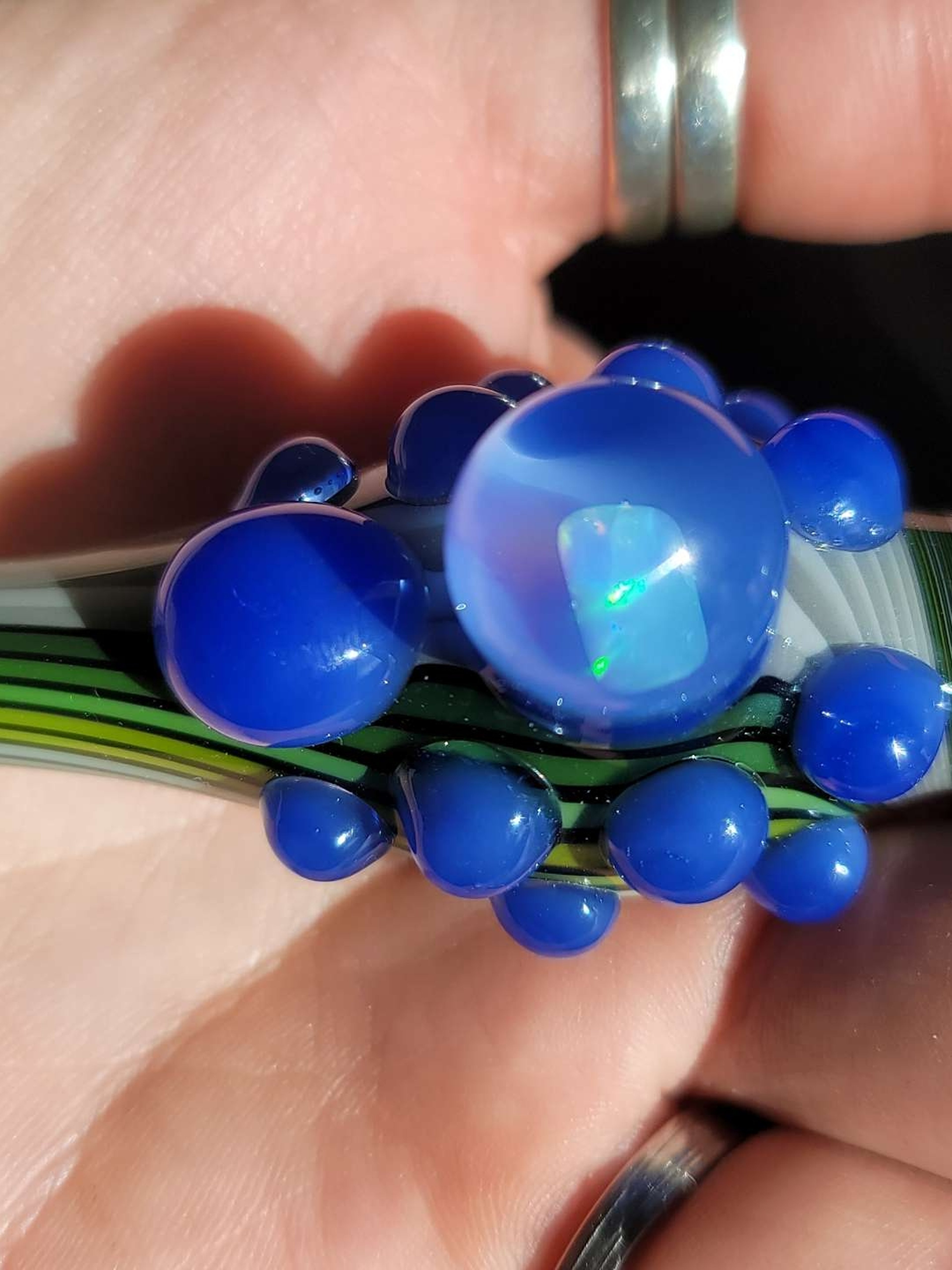 Preview pic of ¡Ludeman Jade Fade x Blue Cheese Opal Chillum!