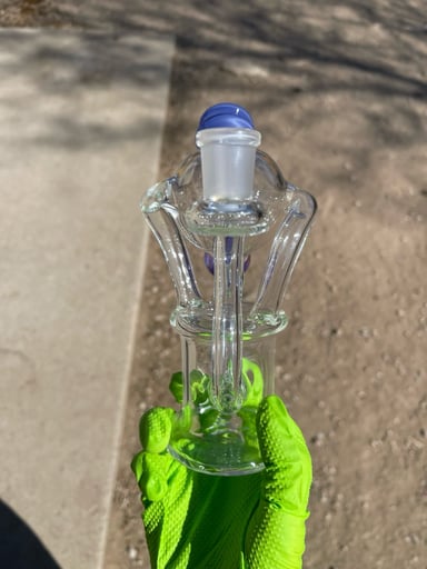 Preview pic of BakedKreations Glass Clear Recycler w/ Purple Accent