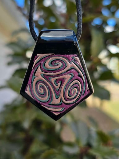 Preview pic of Triple Spiral WigWag Styled Layered Glow UV Pendant