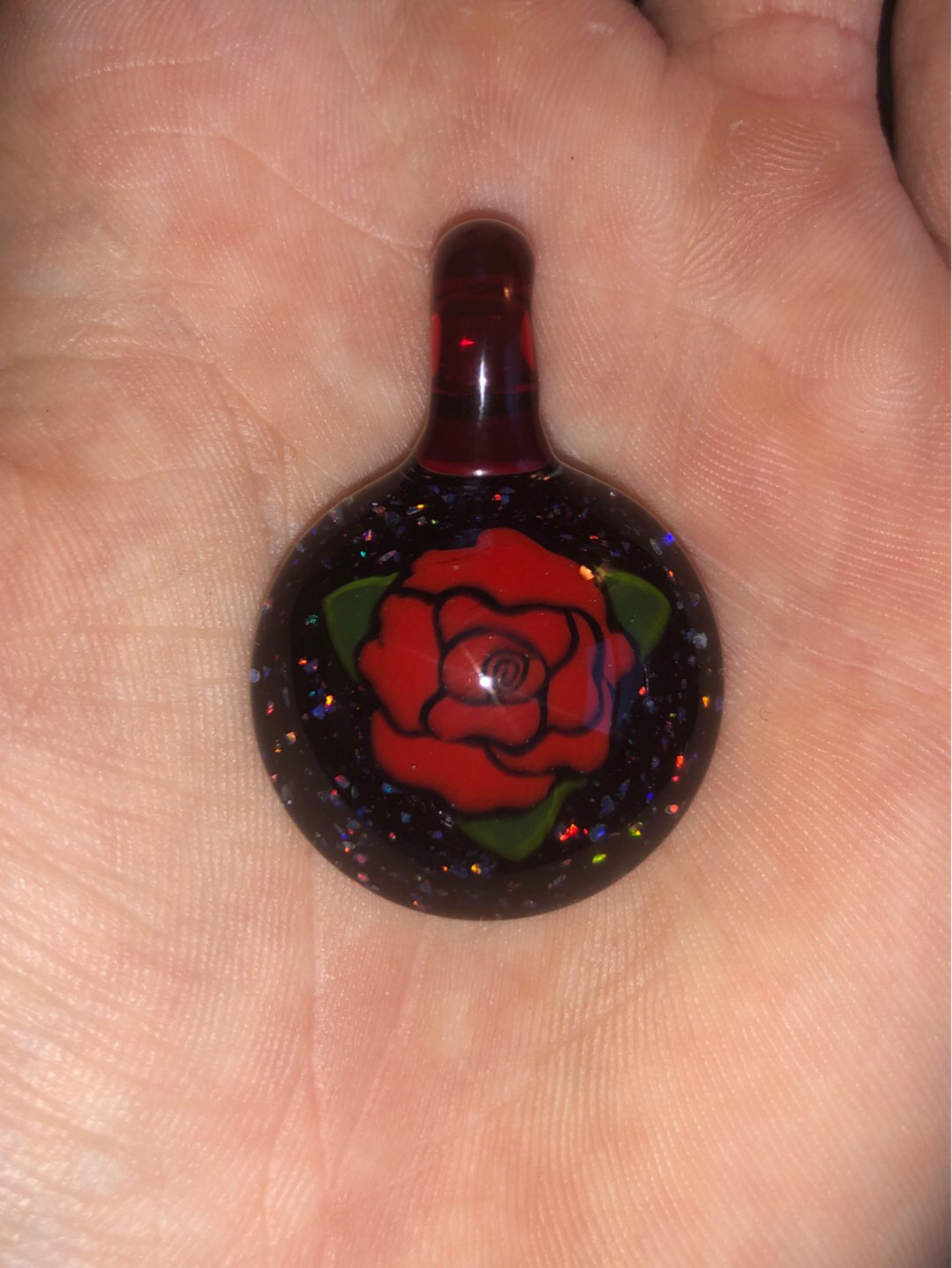 Clouds of glass cropal rose millie pendant image 0
