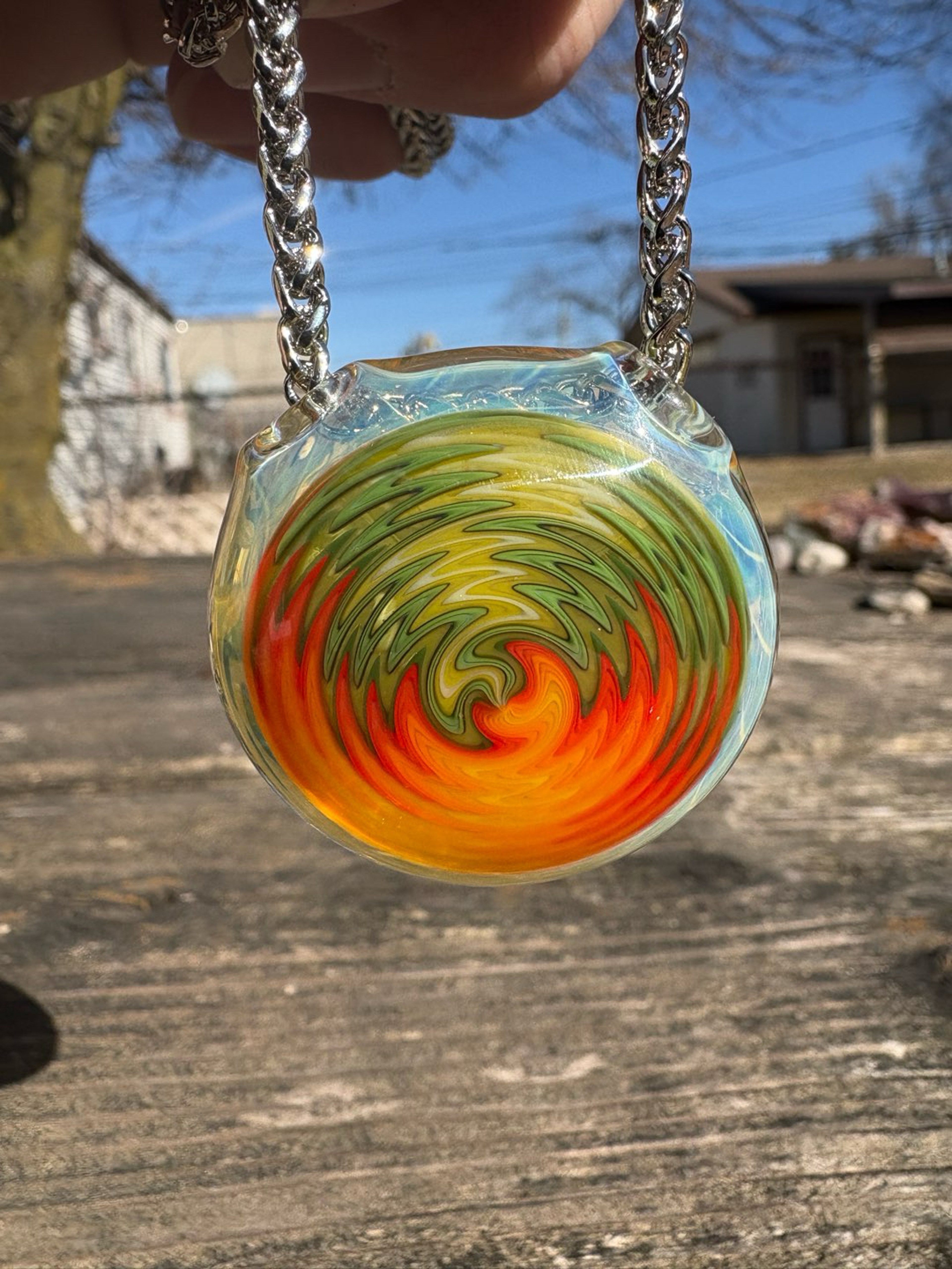 Plymouth Flameworks Wigwag hollow pendant image 0