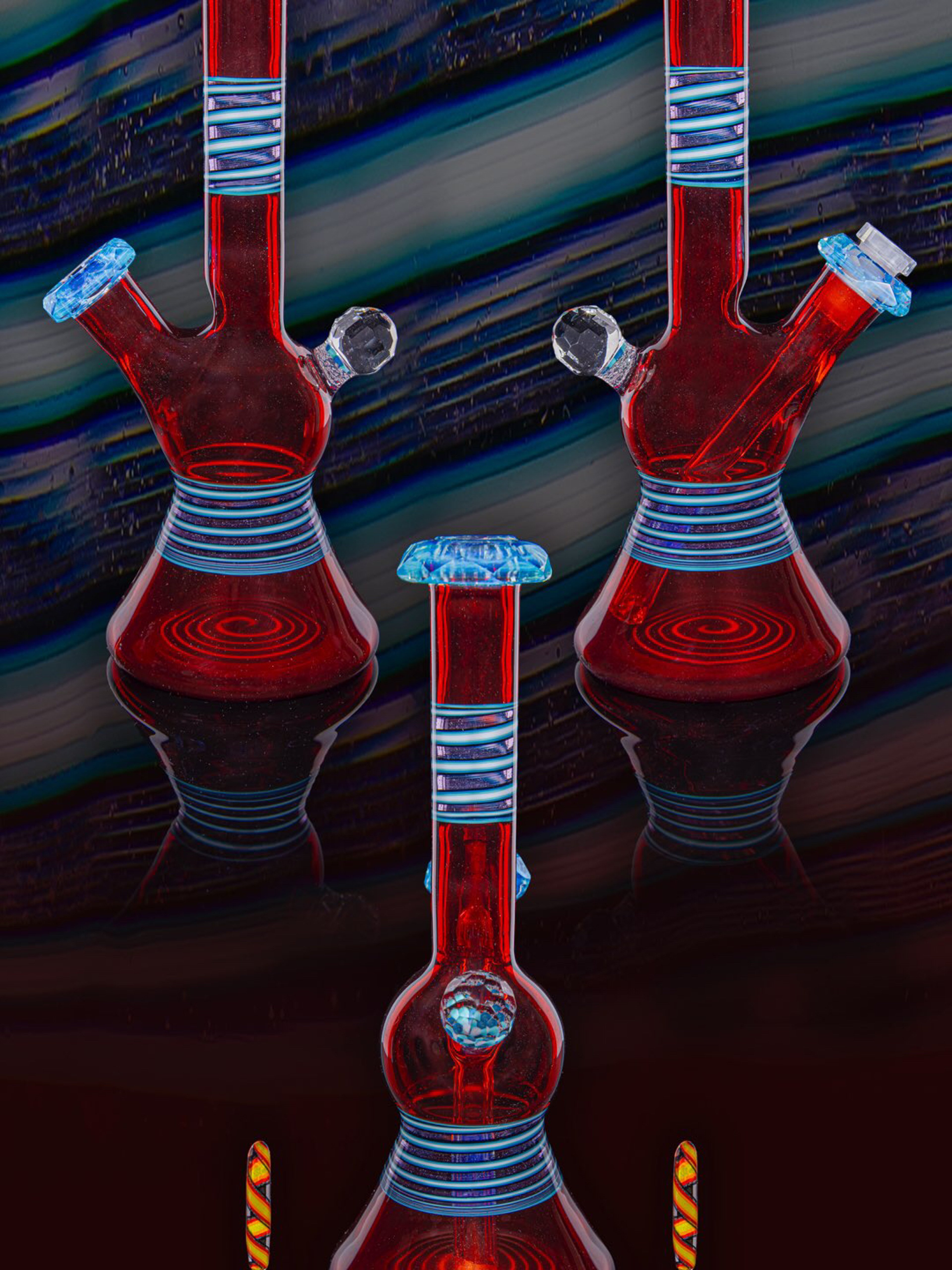 Preview pic of Faceted Minitube collaboration w/ Brad B glass