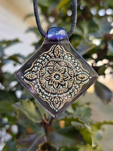 Preview pic of Square Mandala Layered Glow Pendant