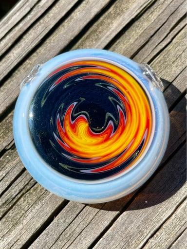 Preview pic of Shonly glass wigwag pendant backed with secret white, tonic, and royal jelly star white lip wraps