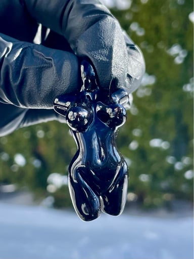Preview pic of Black mini babe pendant dom greco glass