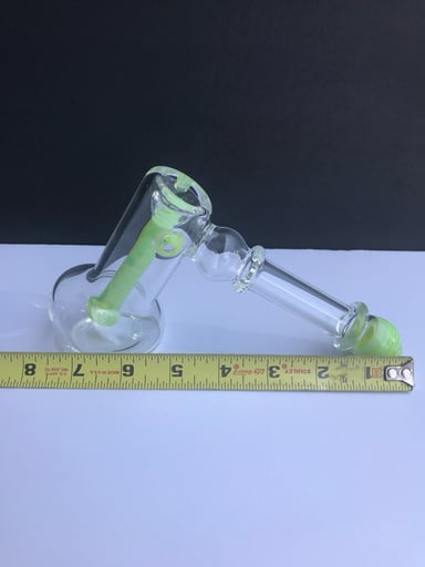 Preview pic of Green slime Bubbler Glass Pipe
