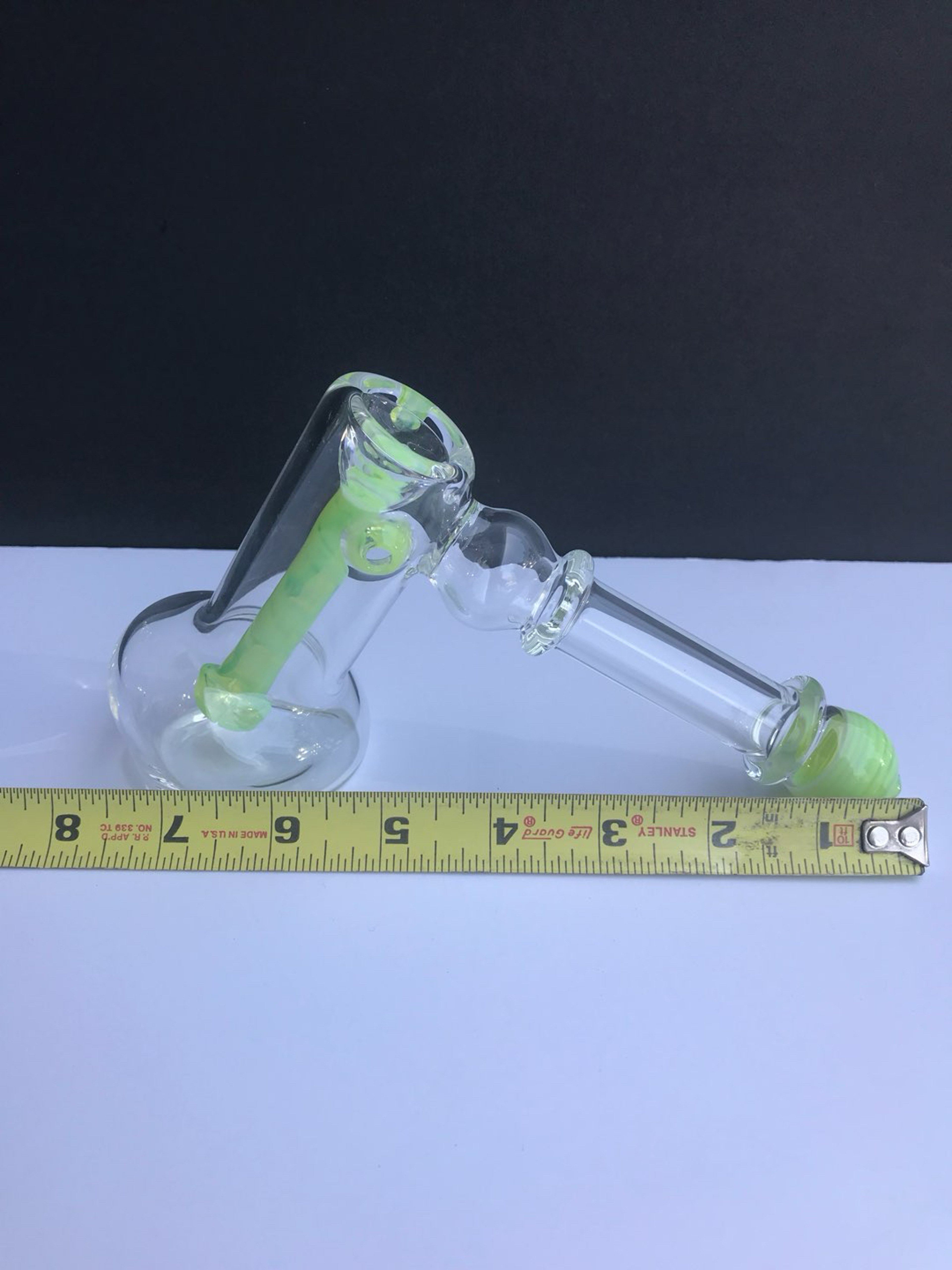 Preview pic of Green slime Bubbler Glass Pipe