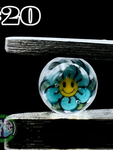 Preview pic of Steve H Glass - Terp Pearl #20 - Milli 6mm (Flower Smiley Blue)