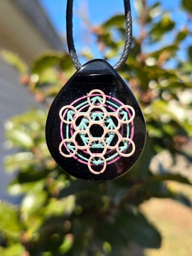 Preview pic of Metatron Sacred Geo Layered Glow Pendant