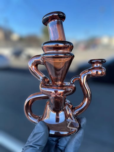 Preview pic of Amber Single Saddle Recycler by Hunter S Glass