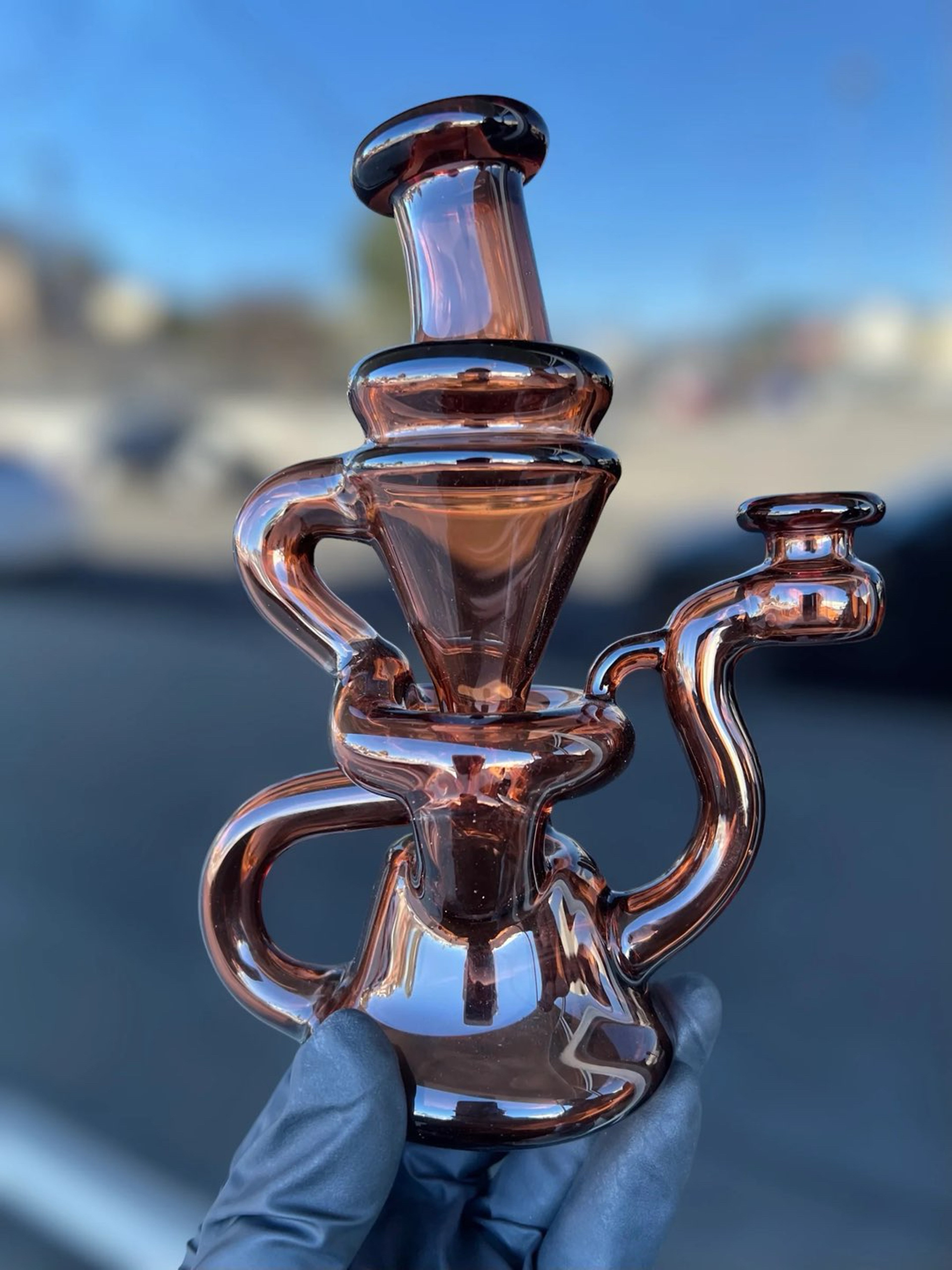 Amber Single Saddle Recycler by Hunter S Glass image 0
