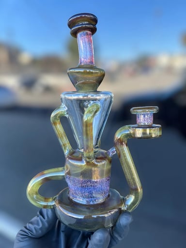 Preview pic of Crushed Opal Triple Uptake Recycler by Heart and Mind Glass