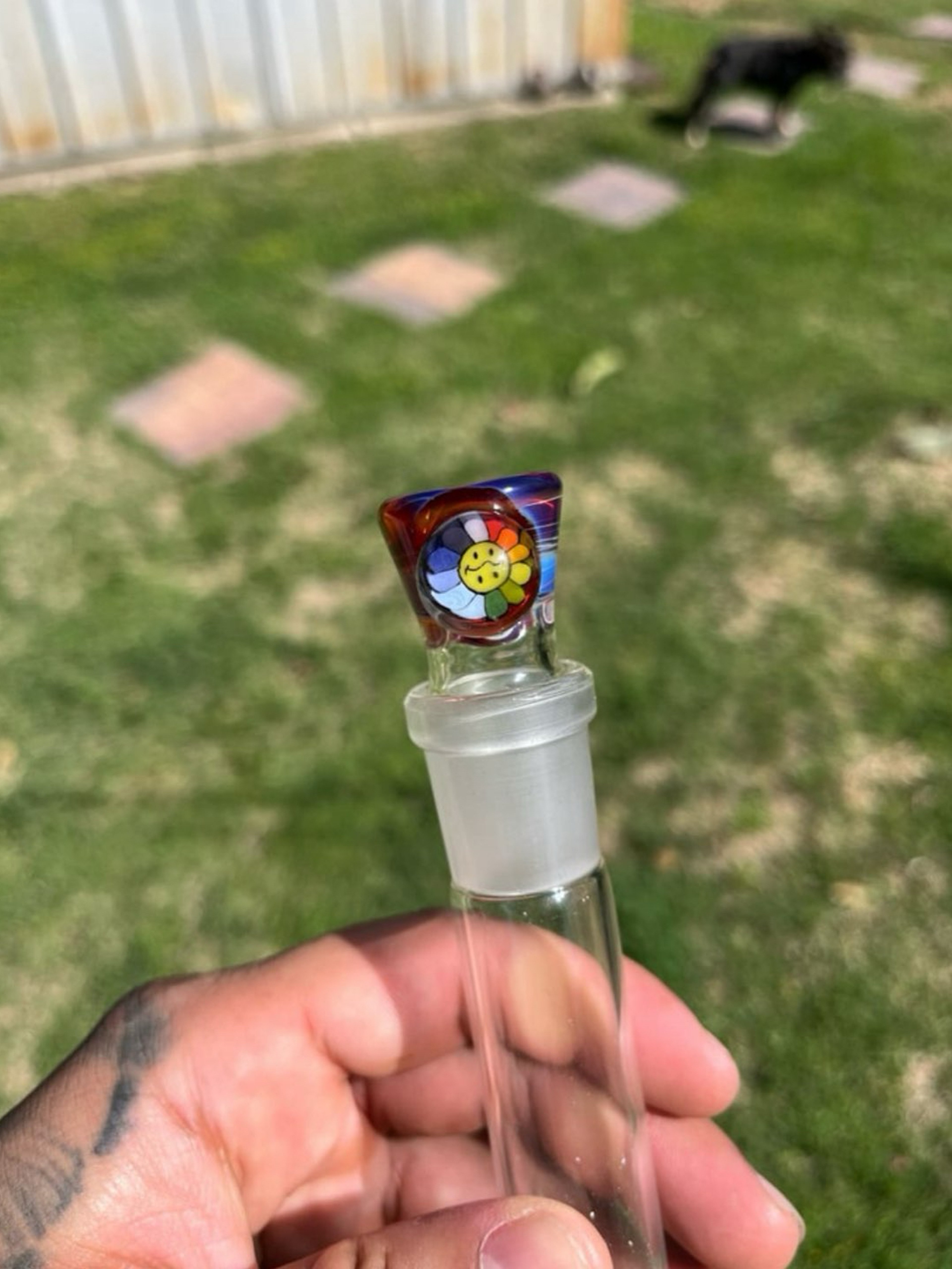 Preview pic of AMBER PURPLE MURIKAMI MILLI SLIDE 18MM 4 HOLE