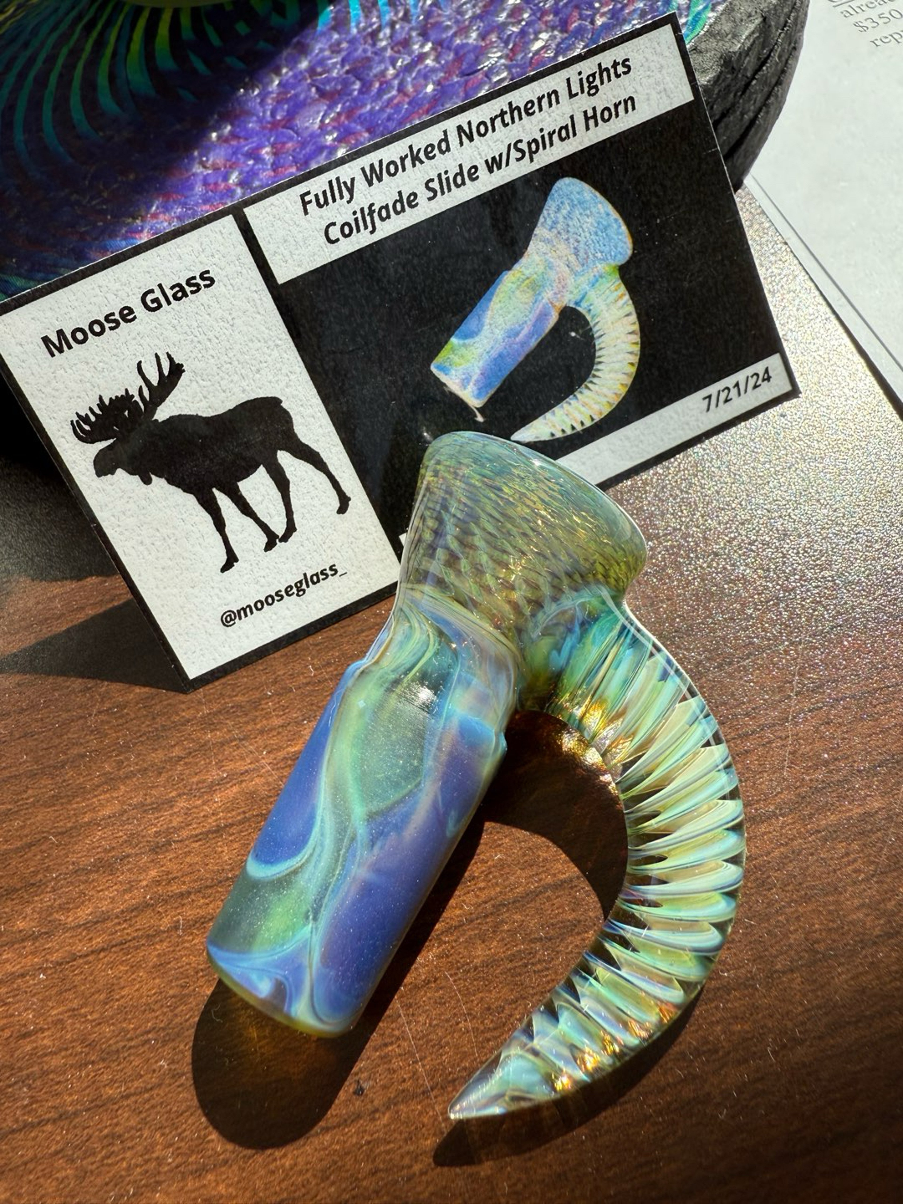 Preview pic of Moose Glass Northern Lights Fully Worked Slide