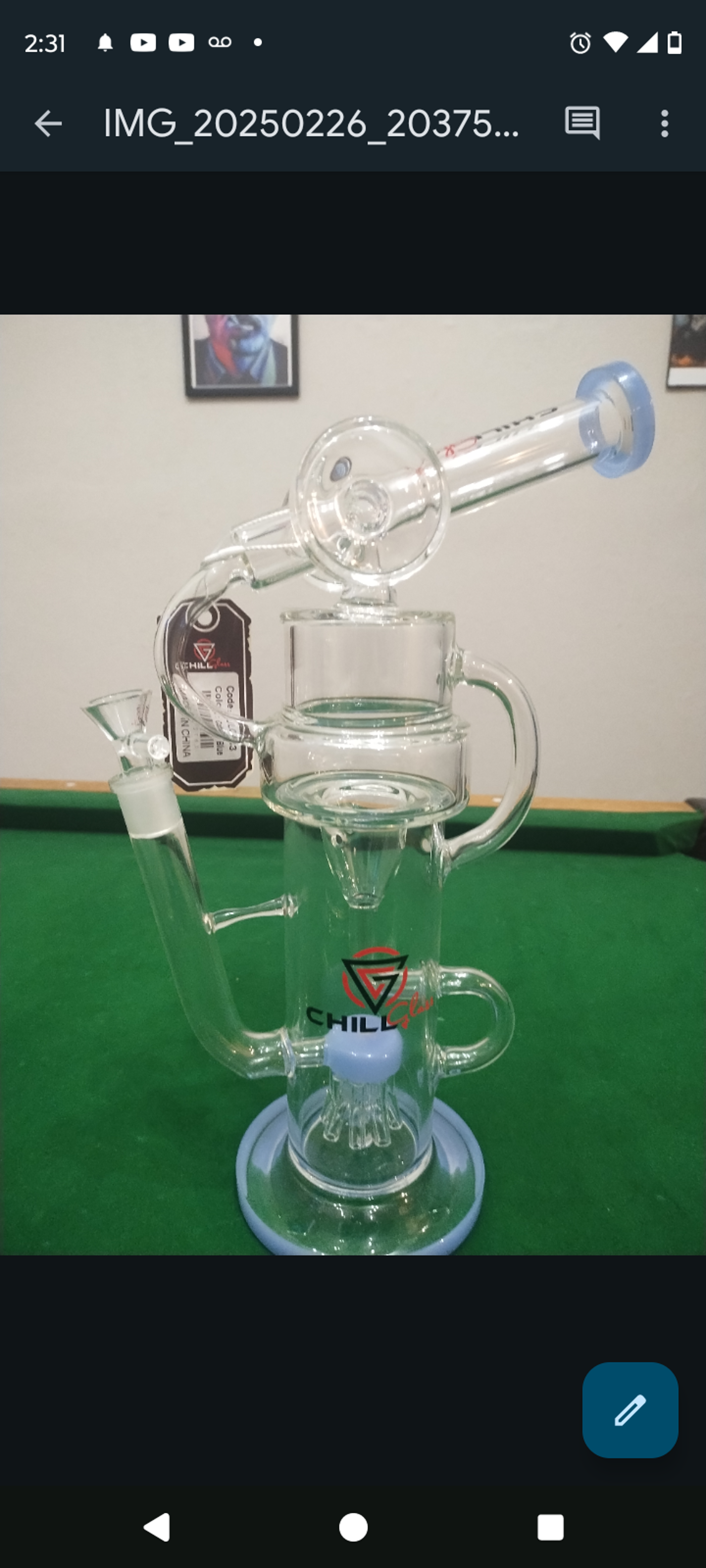 Preview pic of Chill glass  H barrel incycler