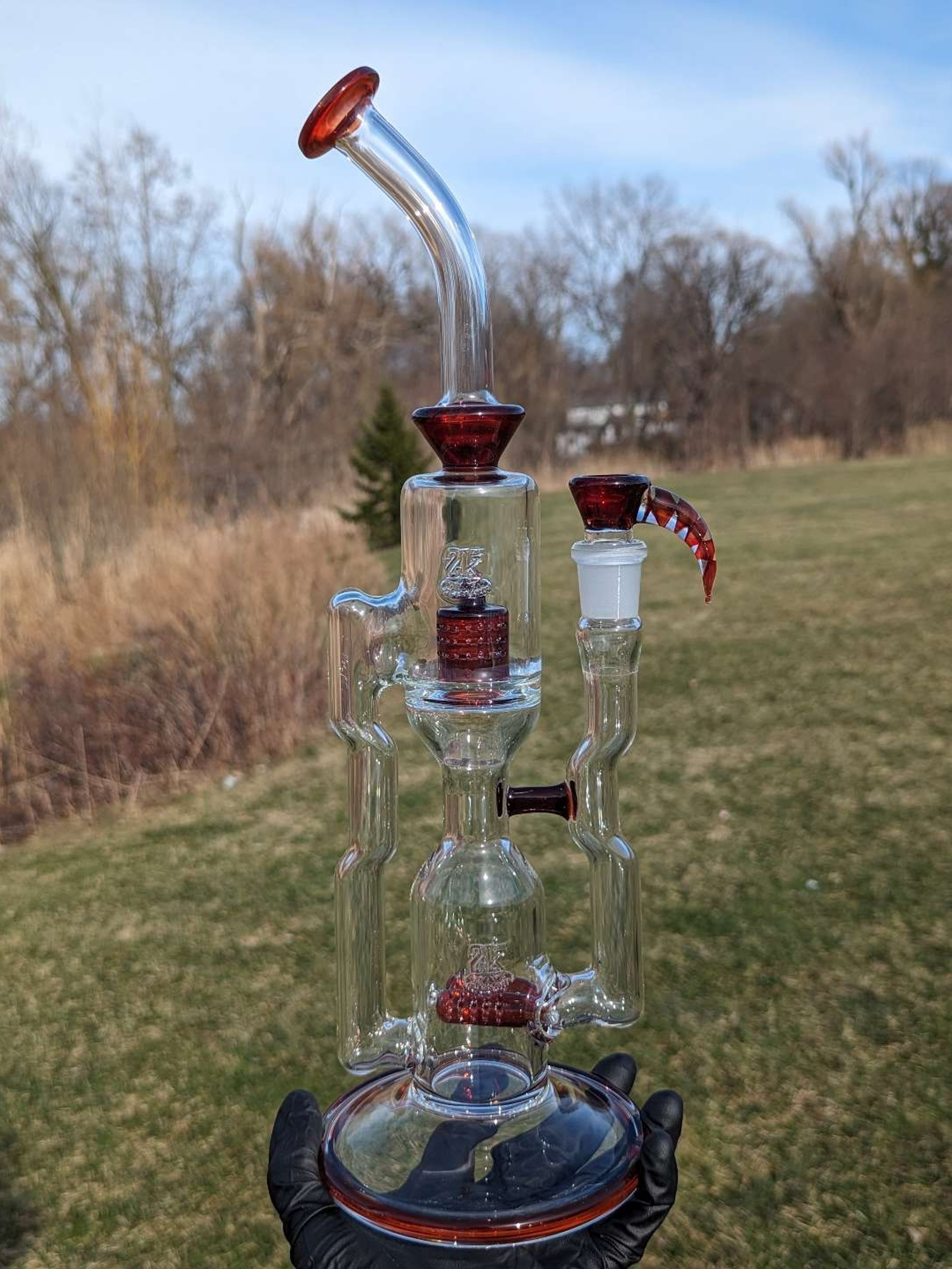 Preview pic of 2K Glass 16" Dual Perc Capcycler #4 - Red