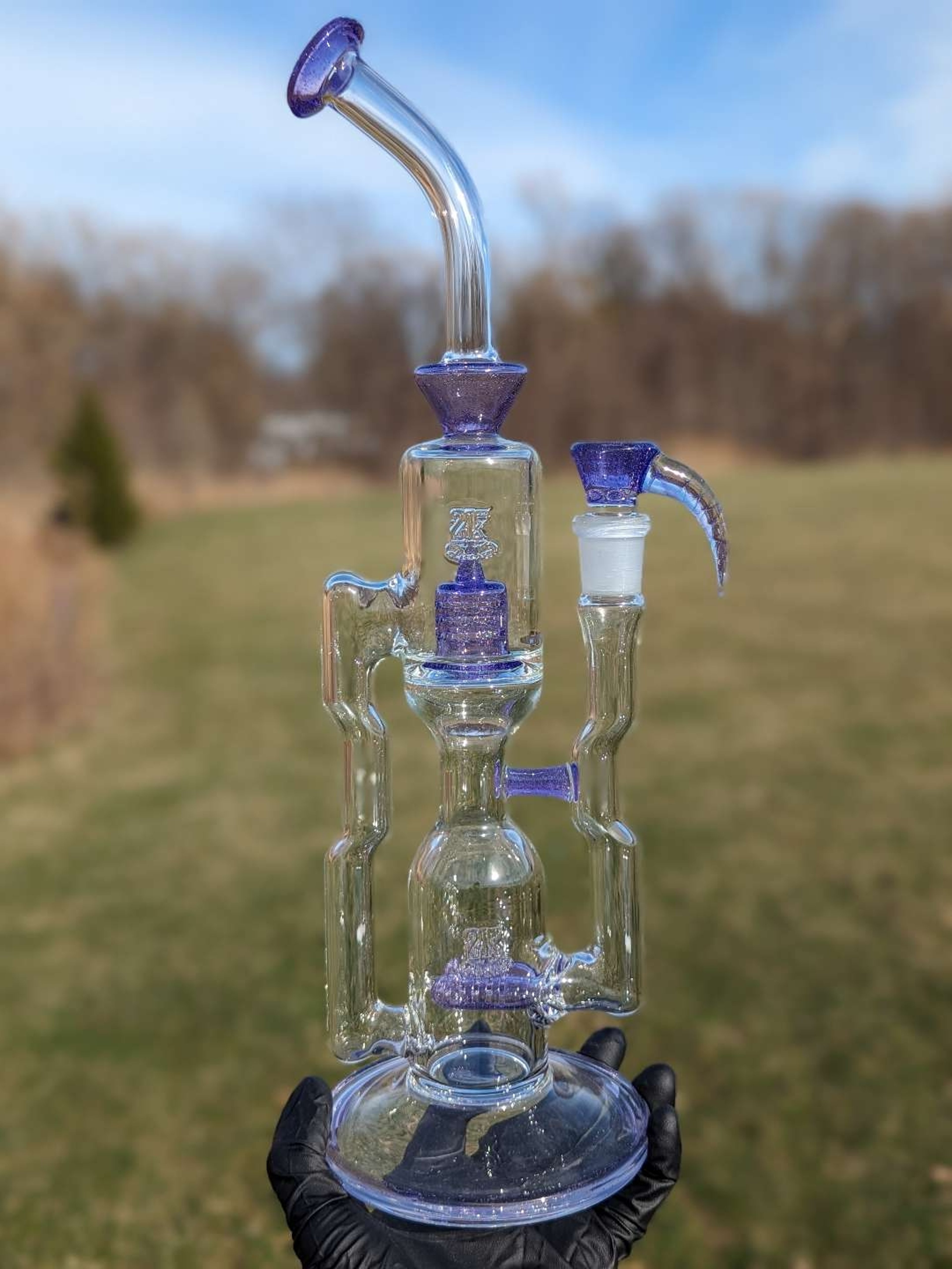 Preview pic of 2K Glass 16" Dual Perc Capcycler - Purple