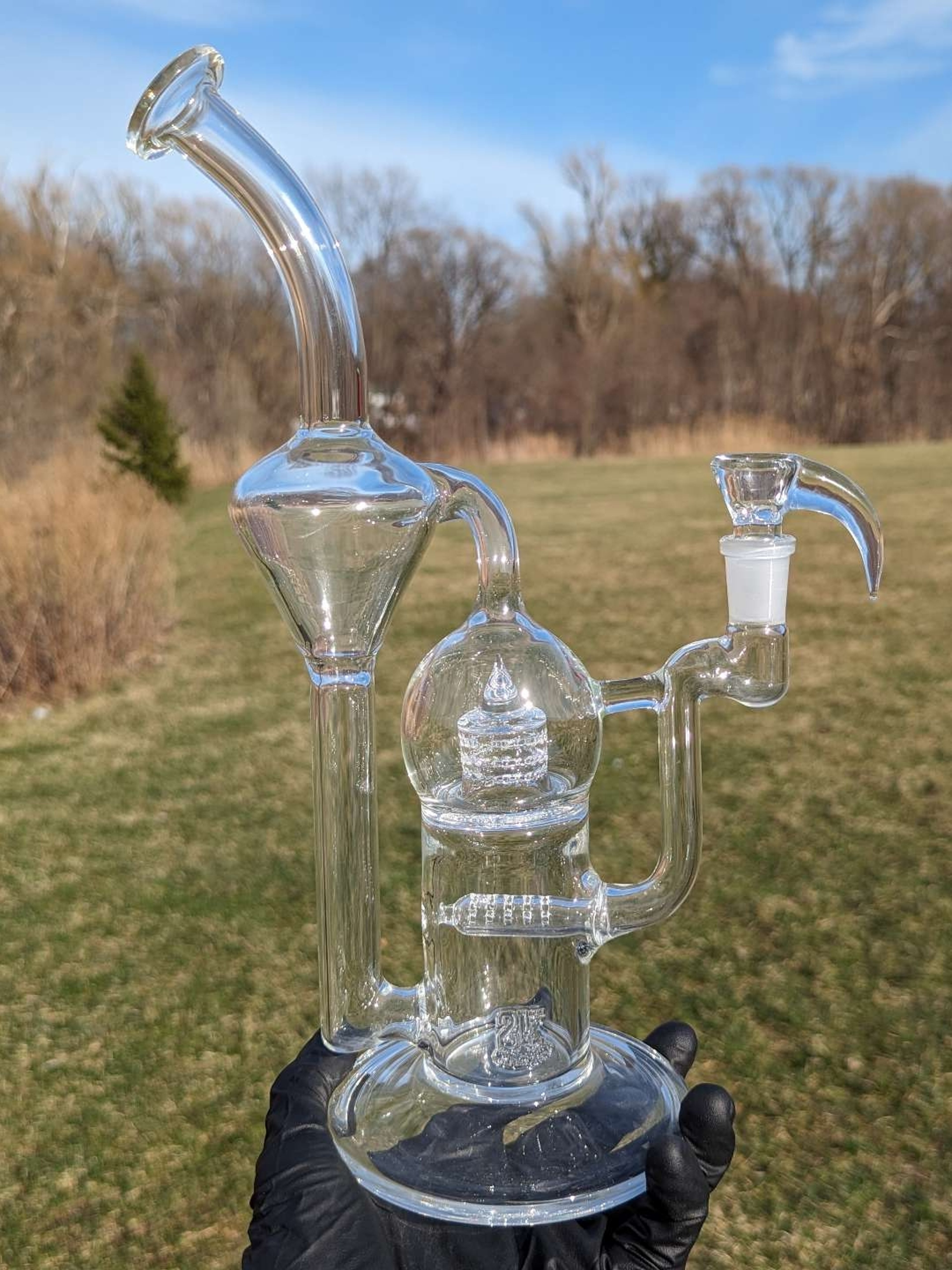 Preview pic of 2K Glass 12" Grid Cap Recycler