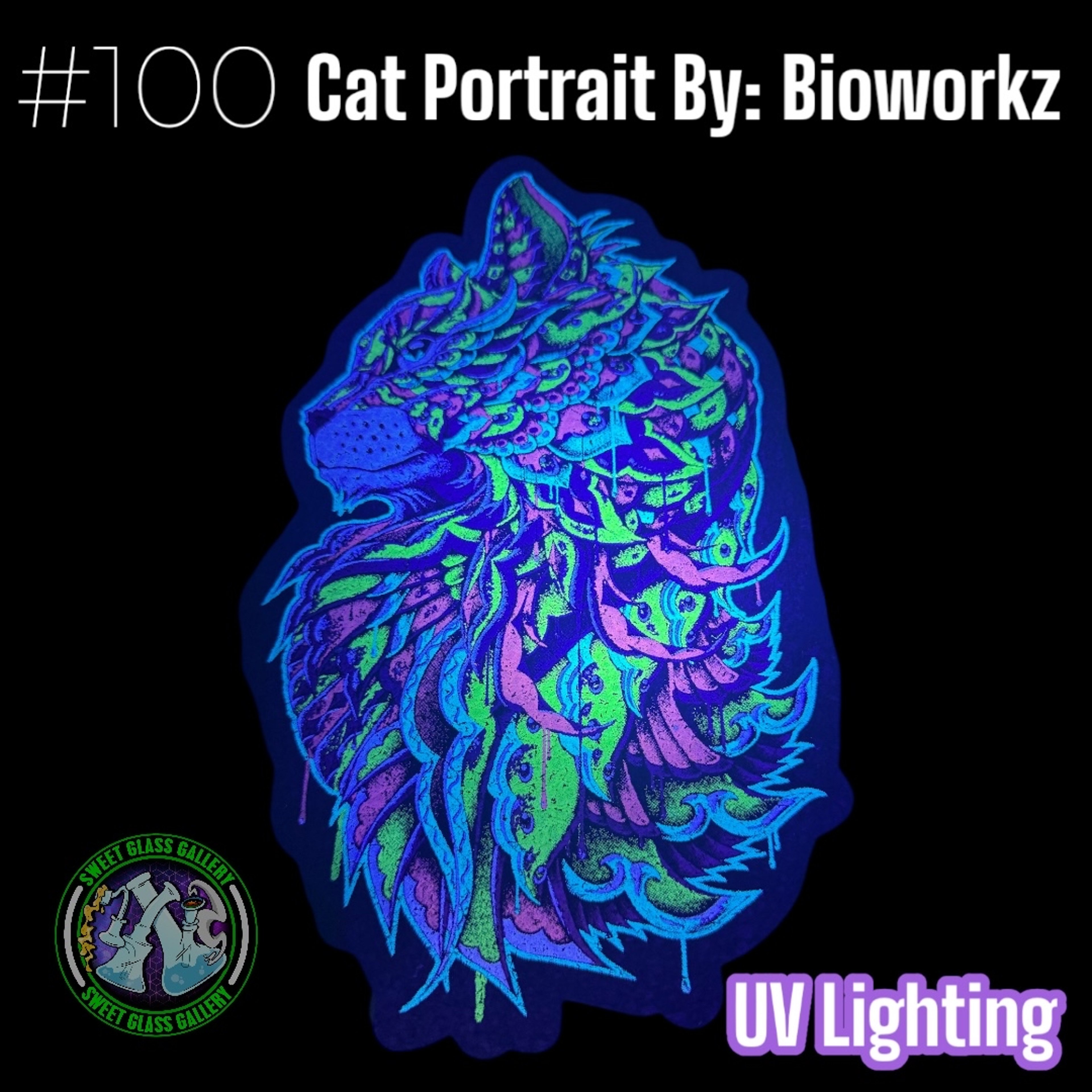 Preview pic of Moodmats - Dab Mat #100 - Cat Portrait By: Bioworkz