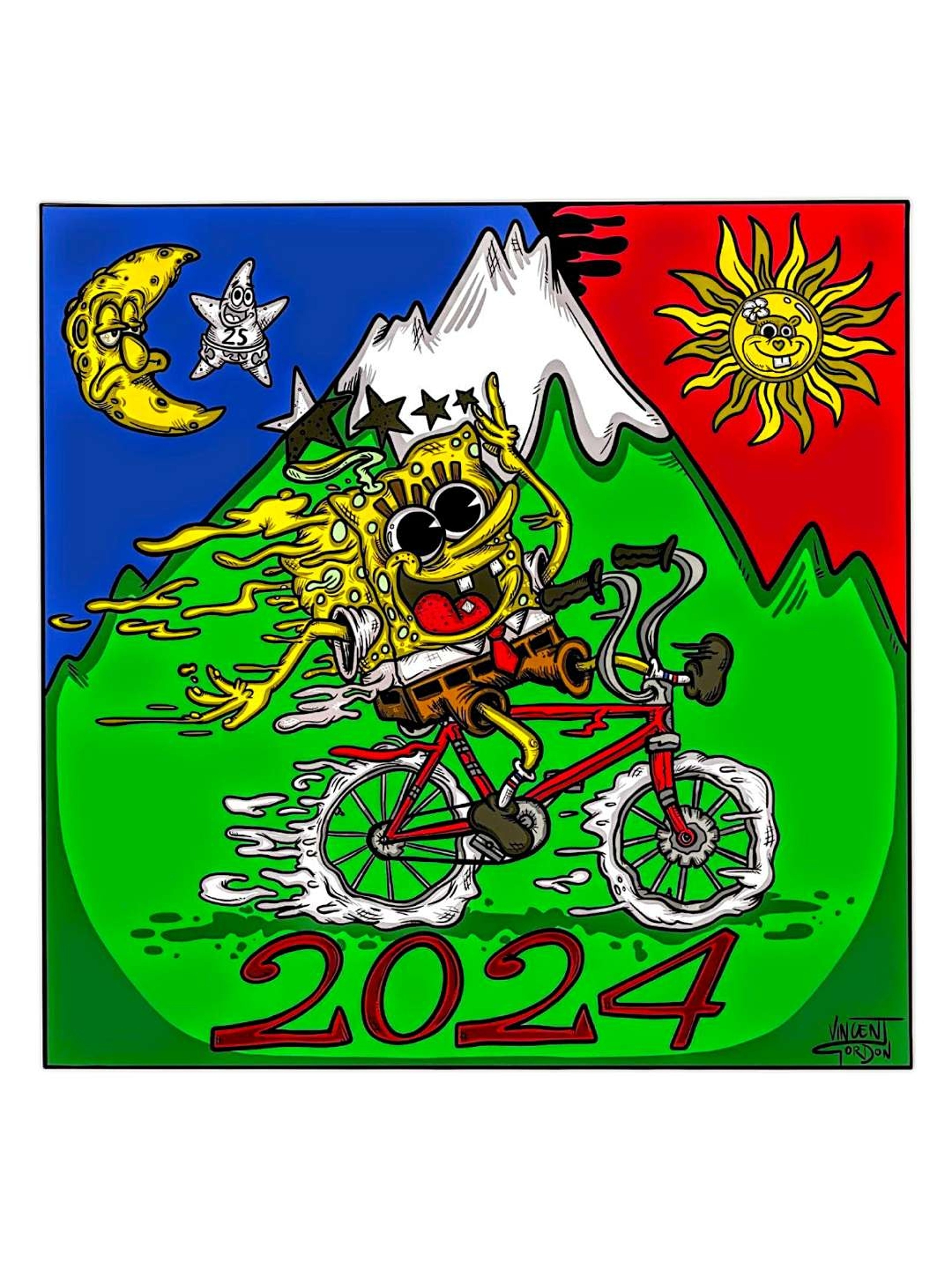 Preview pic of Vincent Gordon “Bike Day 2024 (SpongeBob)” Print