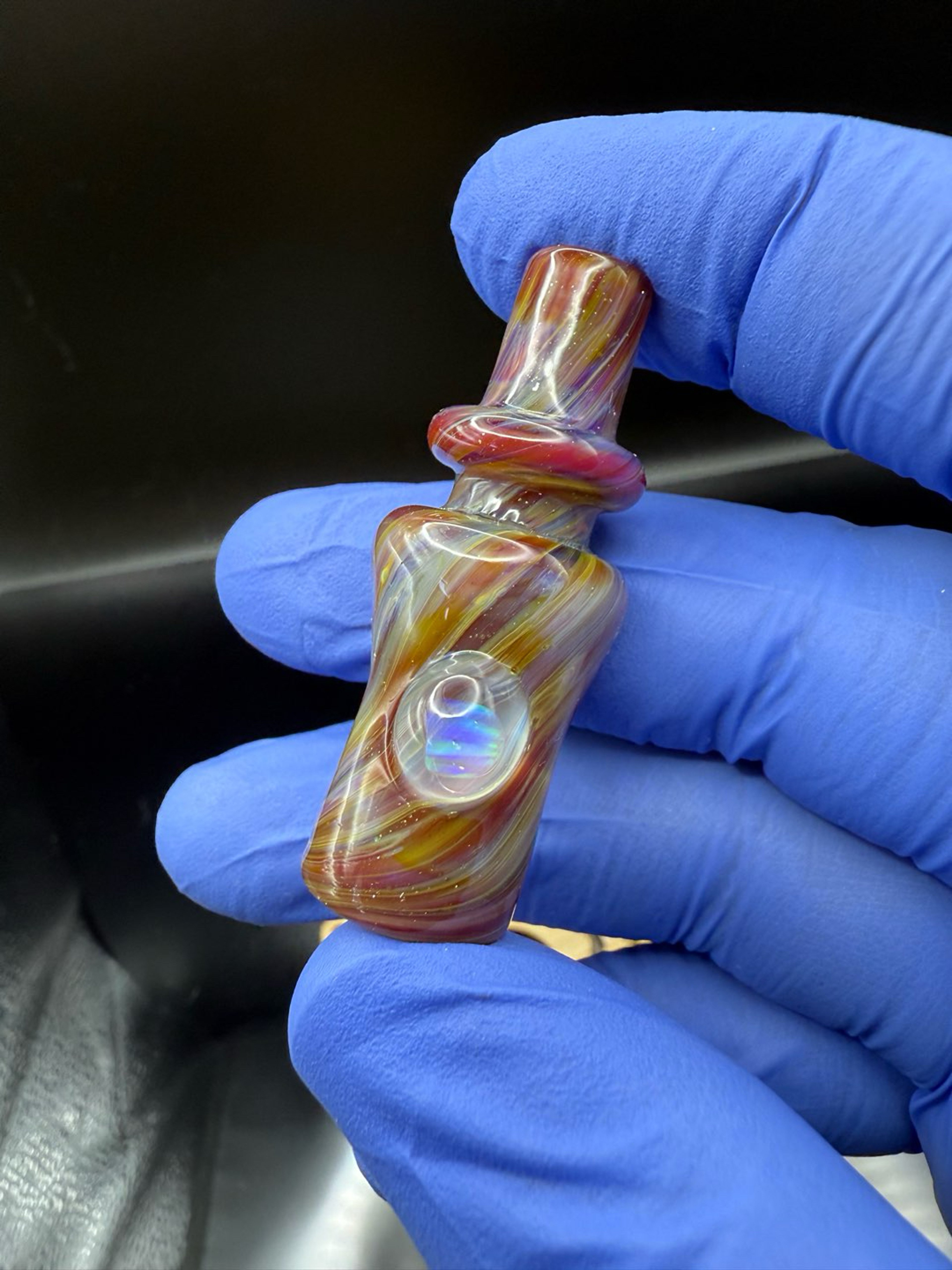 Preview pic of BoroCat Opal Double Amber Purple Blunt/Joint Tip #8