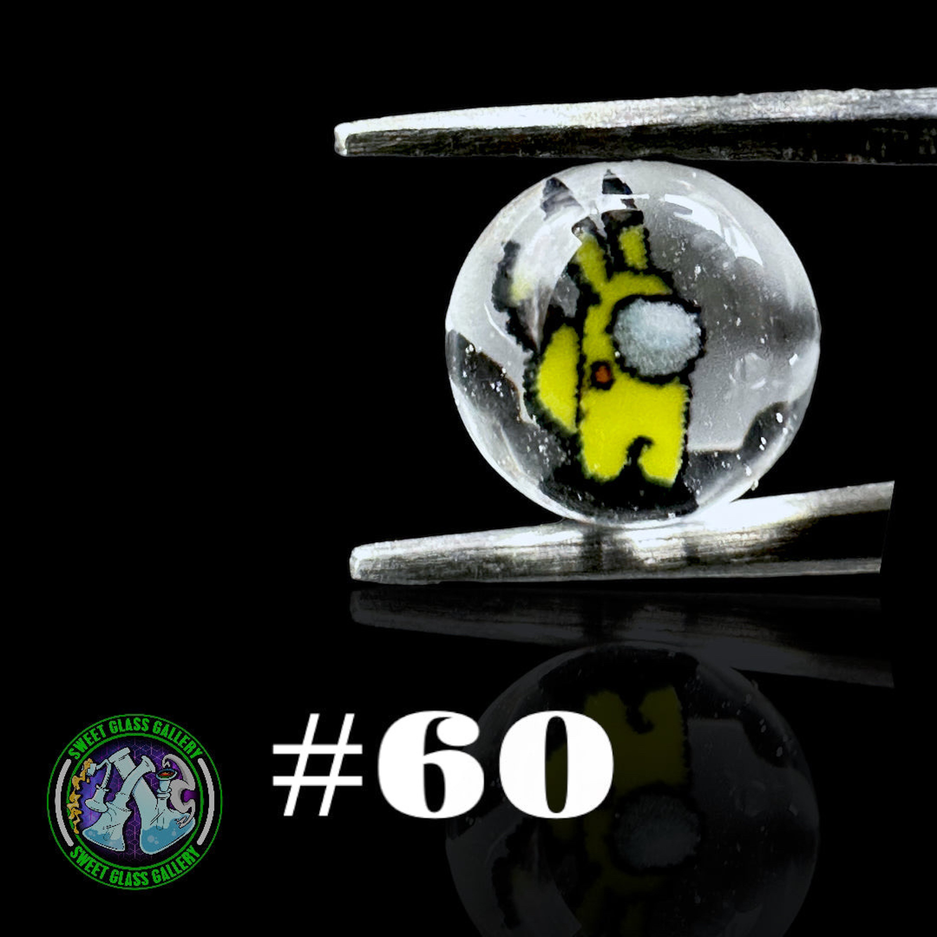 Steve H Glass - Terp Pearl #60 - Milli 6mm (Among Us Pikachu) image 0