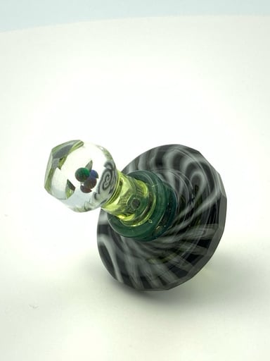 Preview pic of ID Glass Faceted Black Opal Spinner Cap