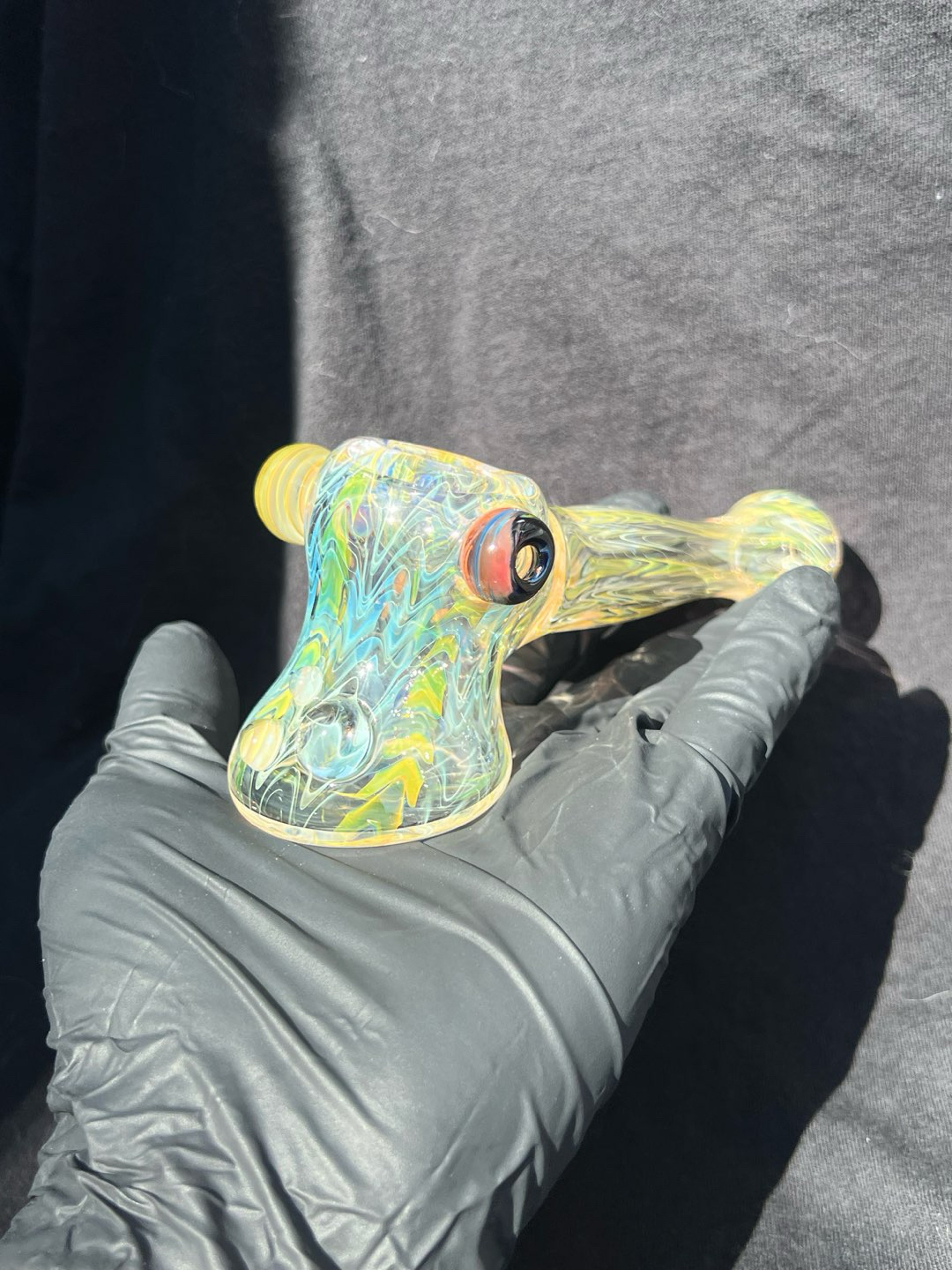 Preview pic of Silver and gold fumed hammer pipe.