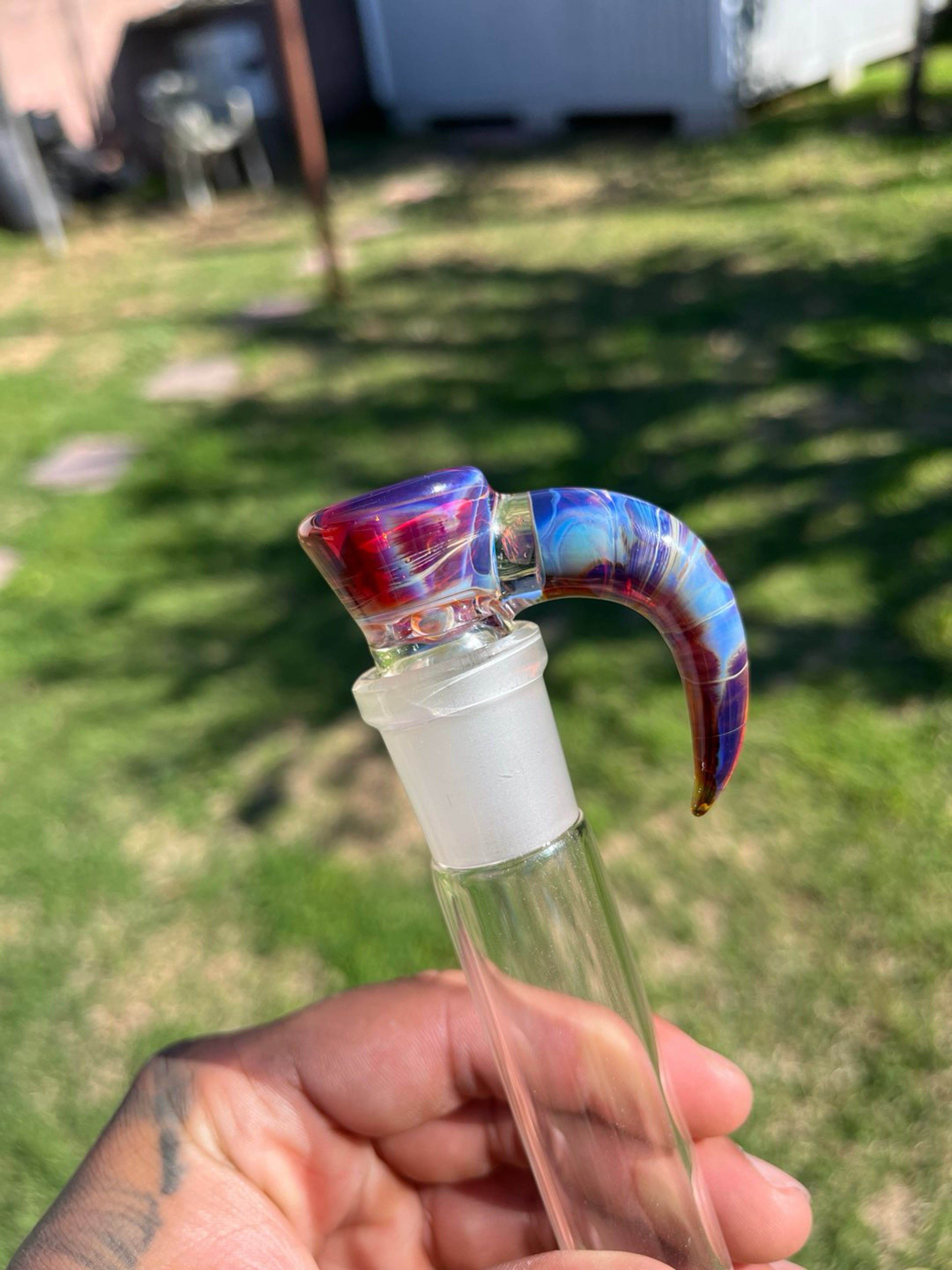 Preview pic of AMBER PURPLE OPAL HORN SLIDE