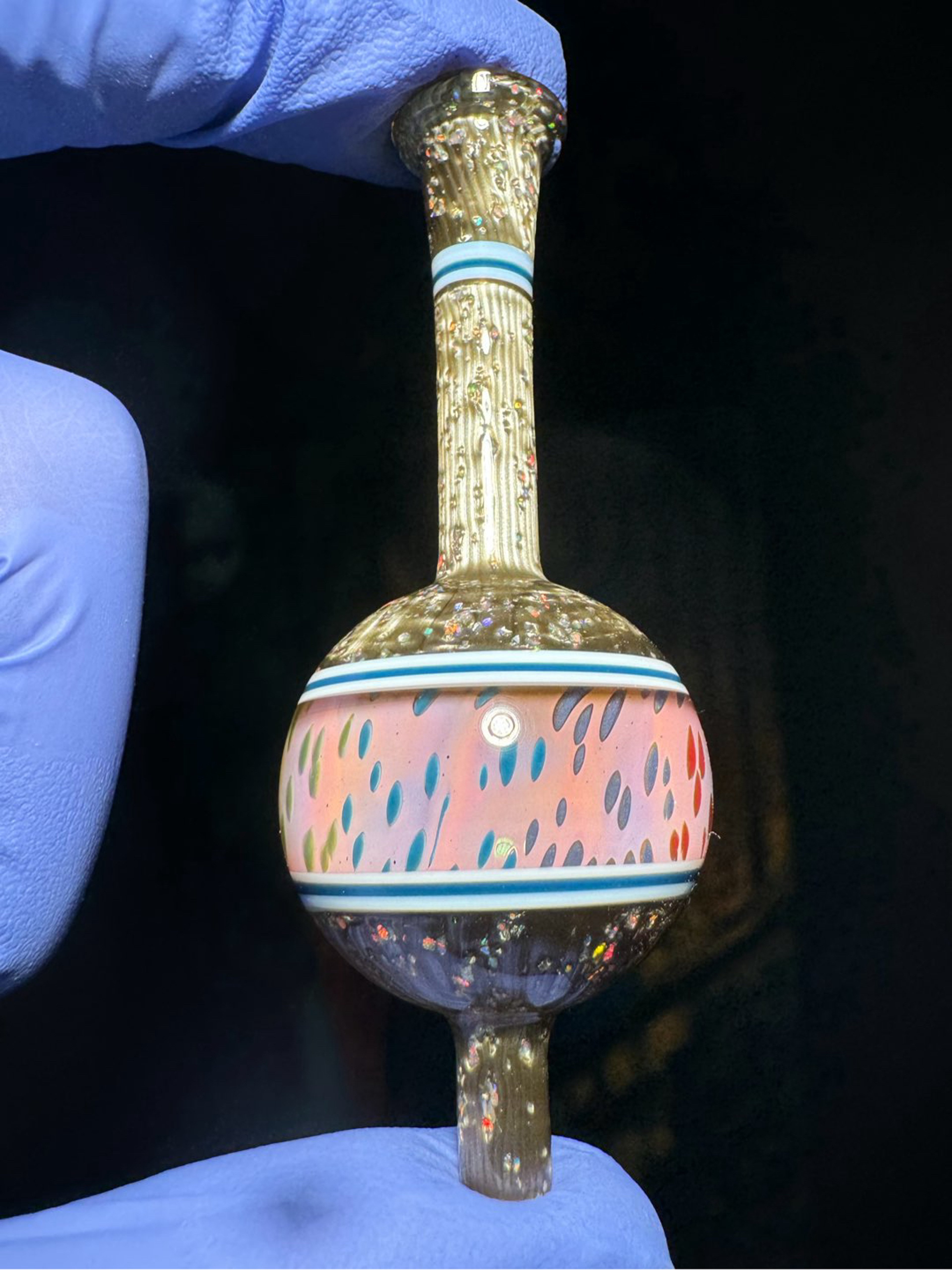 Preview pic of Gold Crushed Opal/Fetti Stripe Mark Andrew’s Bubble Cap