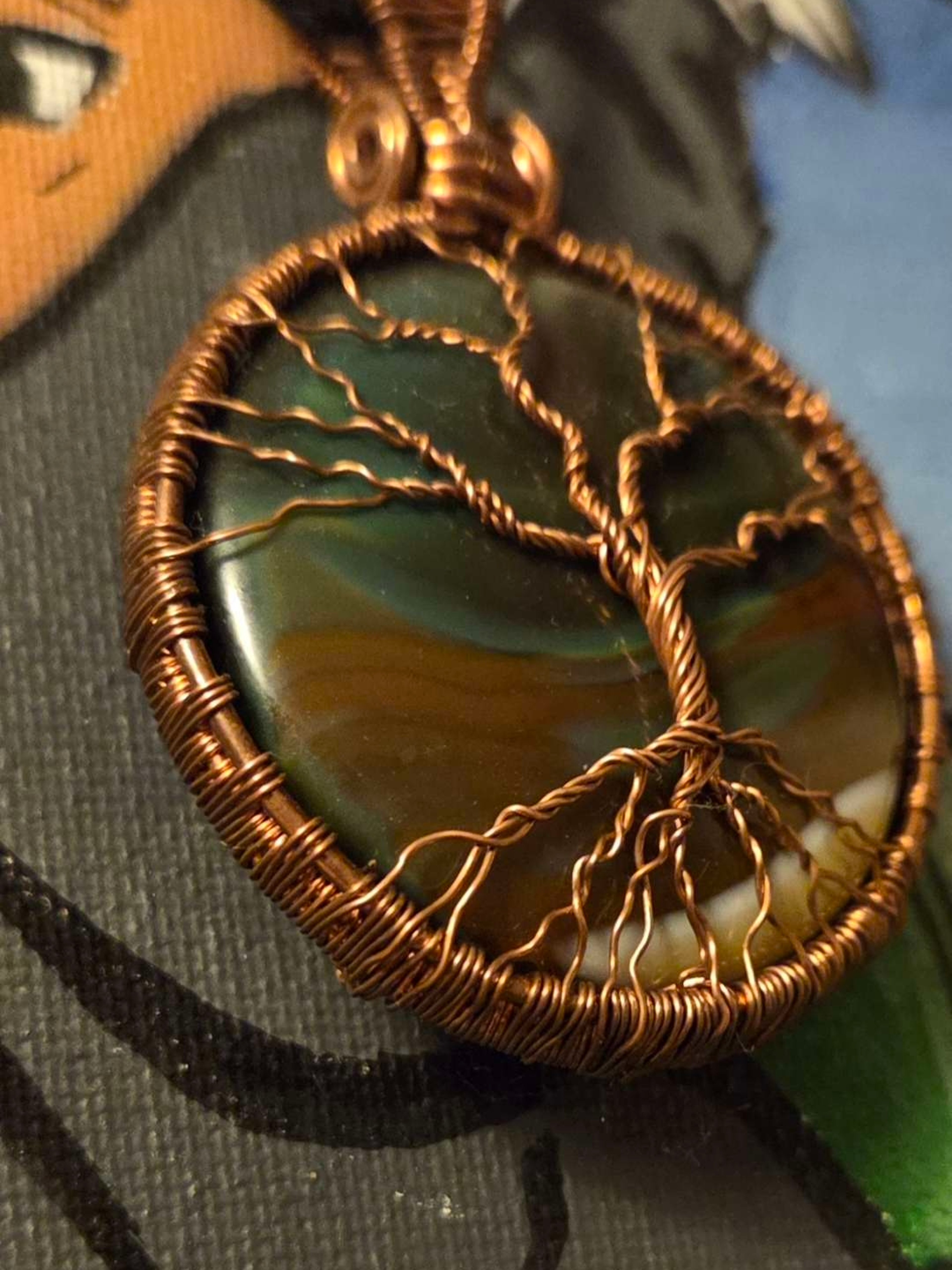 Preview pic of Tree of life copper wrapped pendent.
