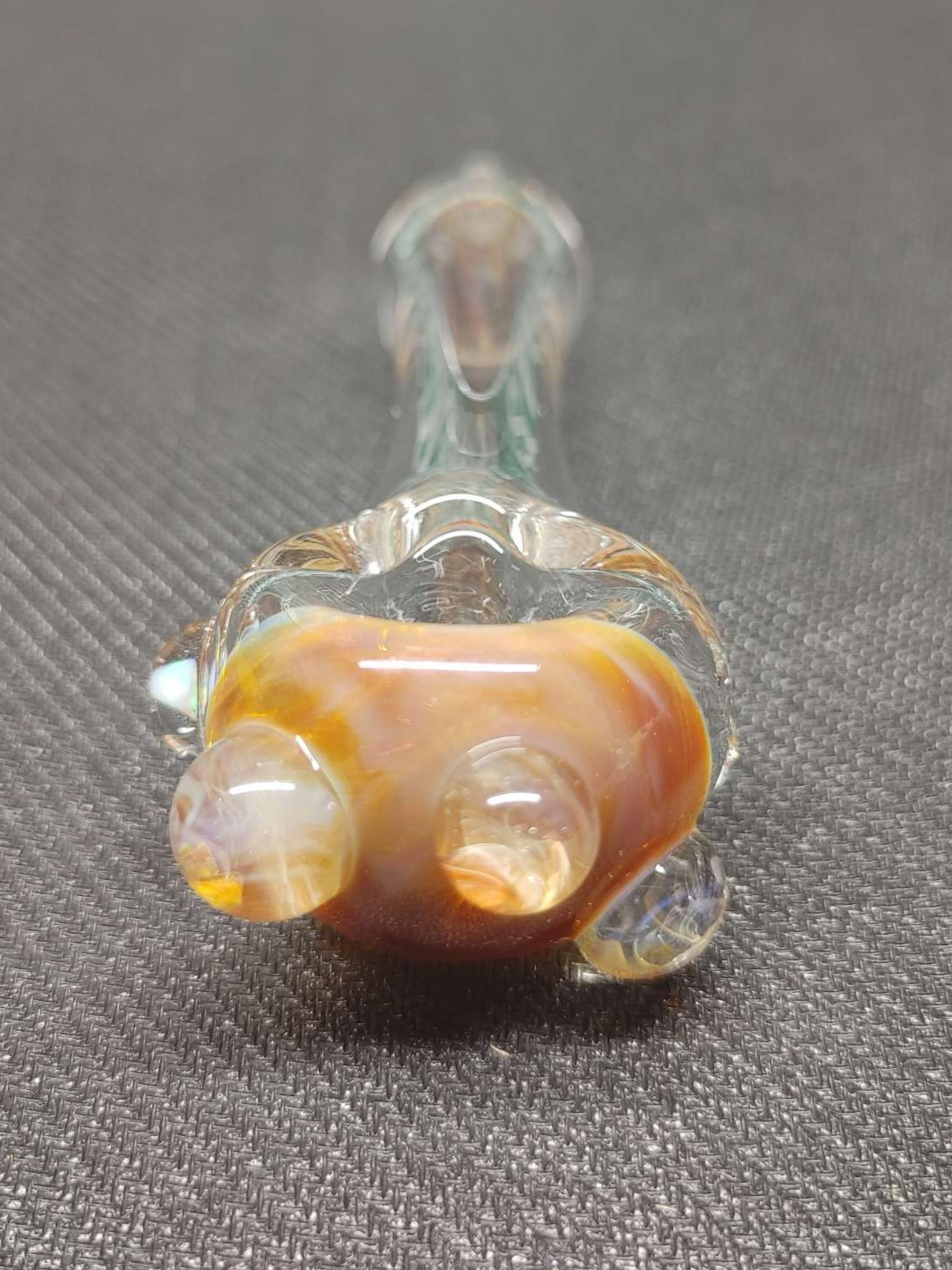Preview pic of Glass Pipe with Color Accents and Encased Opal! Hand Blown in Oregon!